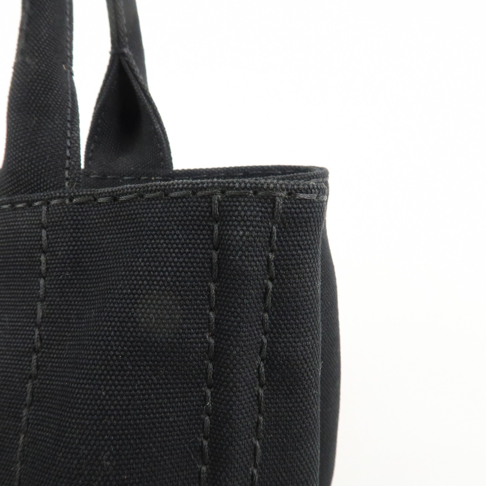 PRADA Canapa Mini Canvas 2Way Bag Hand Bag Shoulder Bag Black 1BG439 Used