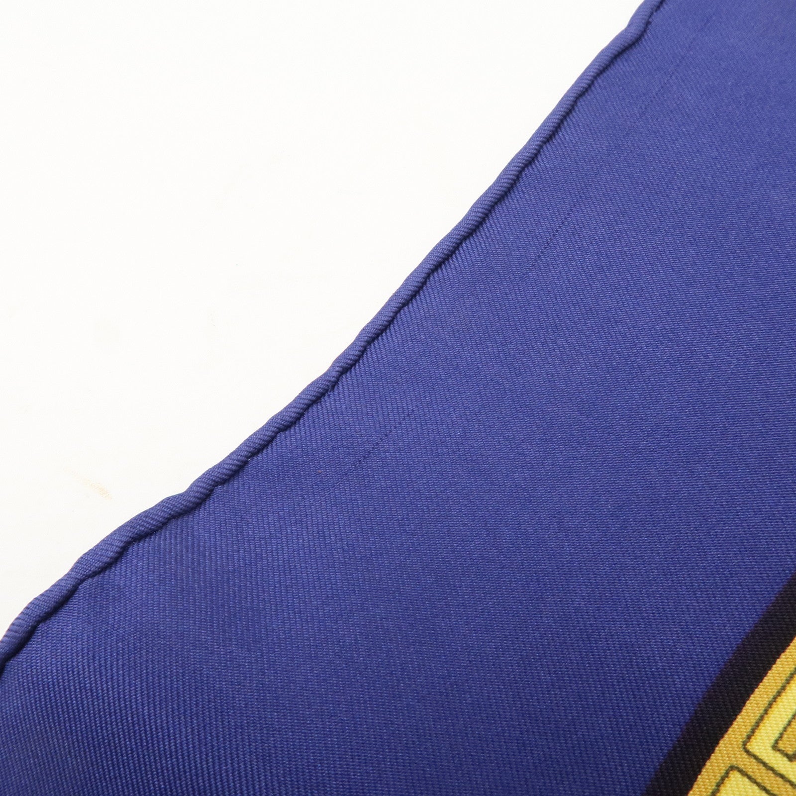 HERMES Carre 90 Silk 100% Scarf CHARREADA Gold Navy Red