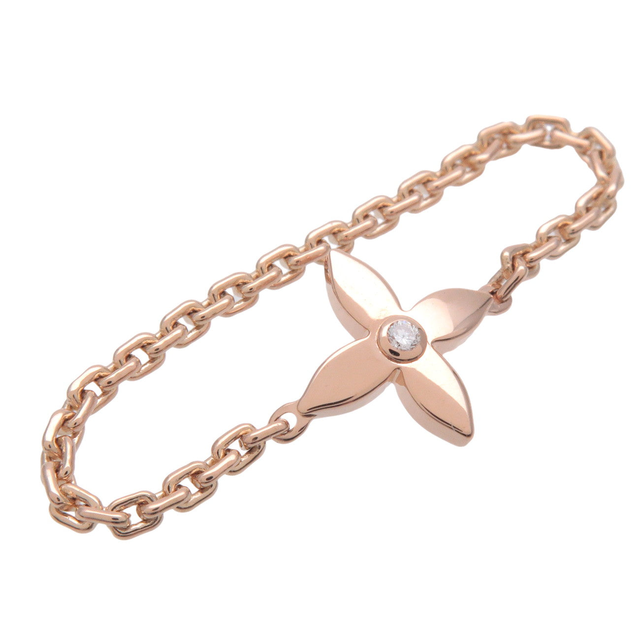 Louis Vuitton Bague Chain Idylle Blossom 1P Diamond Ring #56 Q9K64F