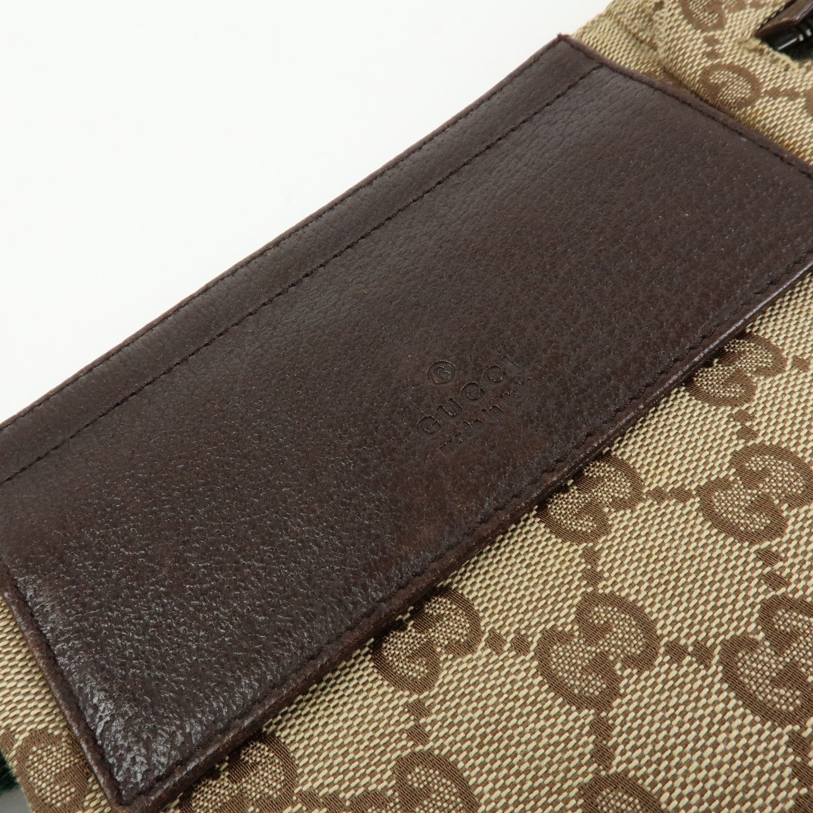 GUCCI Sherry GG Canvas Waist Pouch Body Bag Beige Brown 28566
