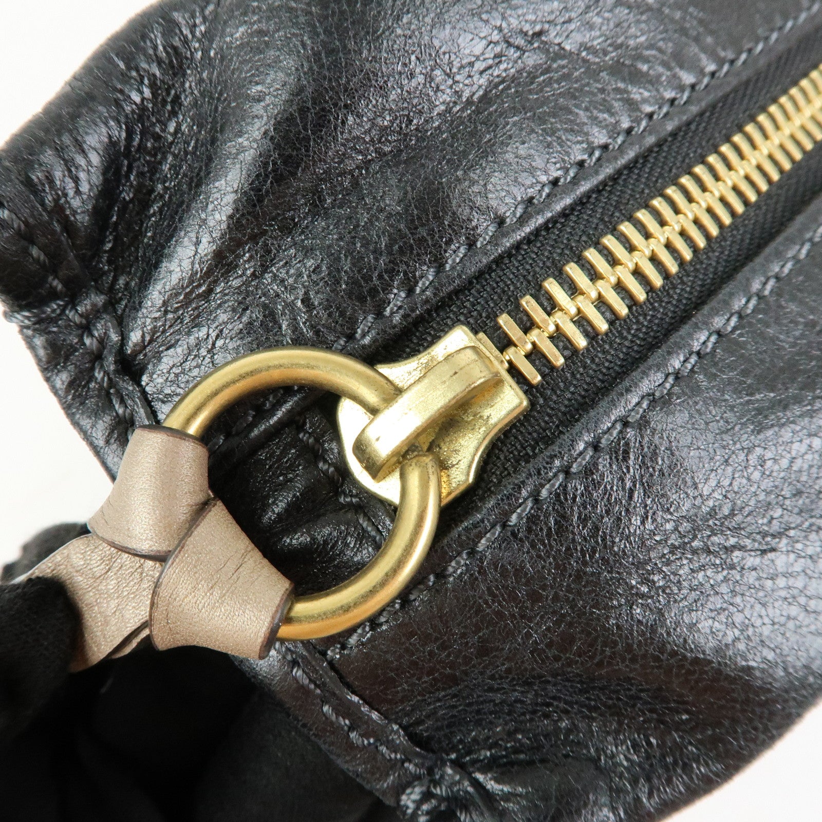 Chloe Bay Leather Hand Bag Tote Bag Black