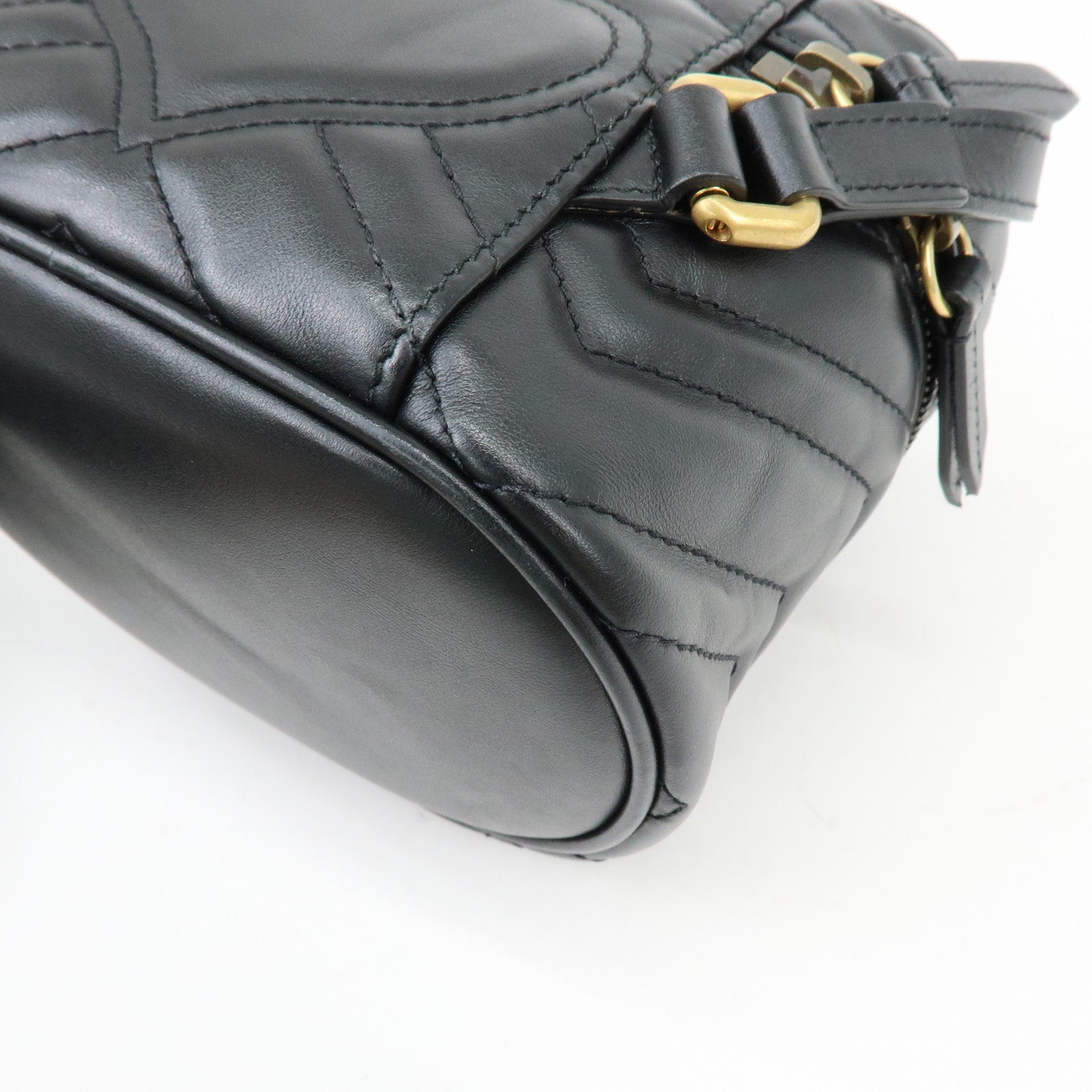 GUCCI GG Marmont Leather Backpack Rucksack Black 598594