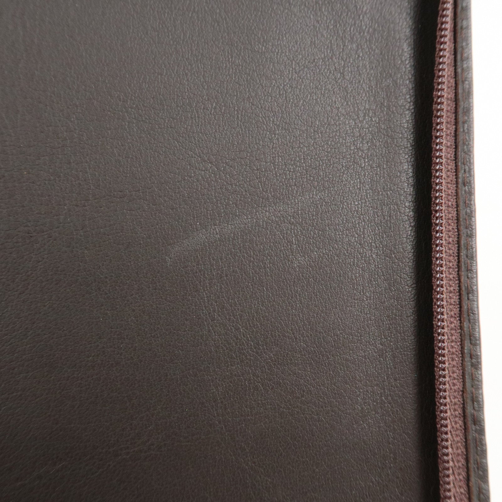 LOEWE Suede Leather Round Zippy Planer Cover Agenda Cover Brown