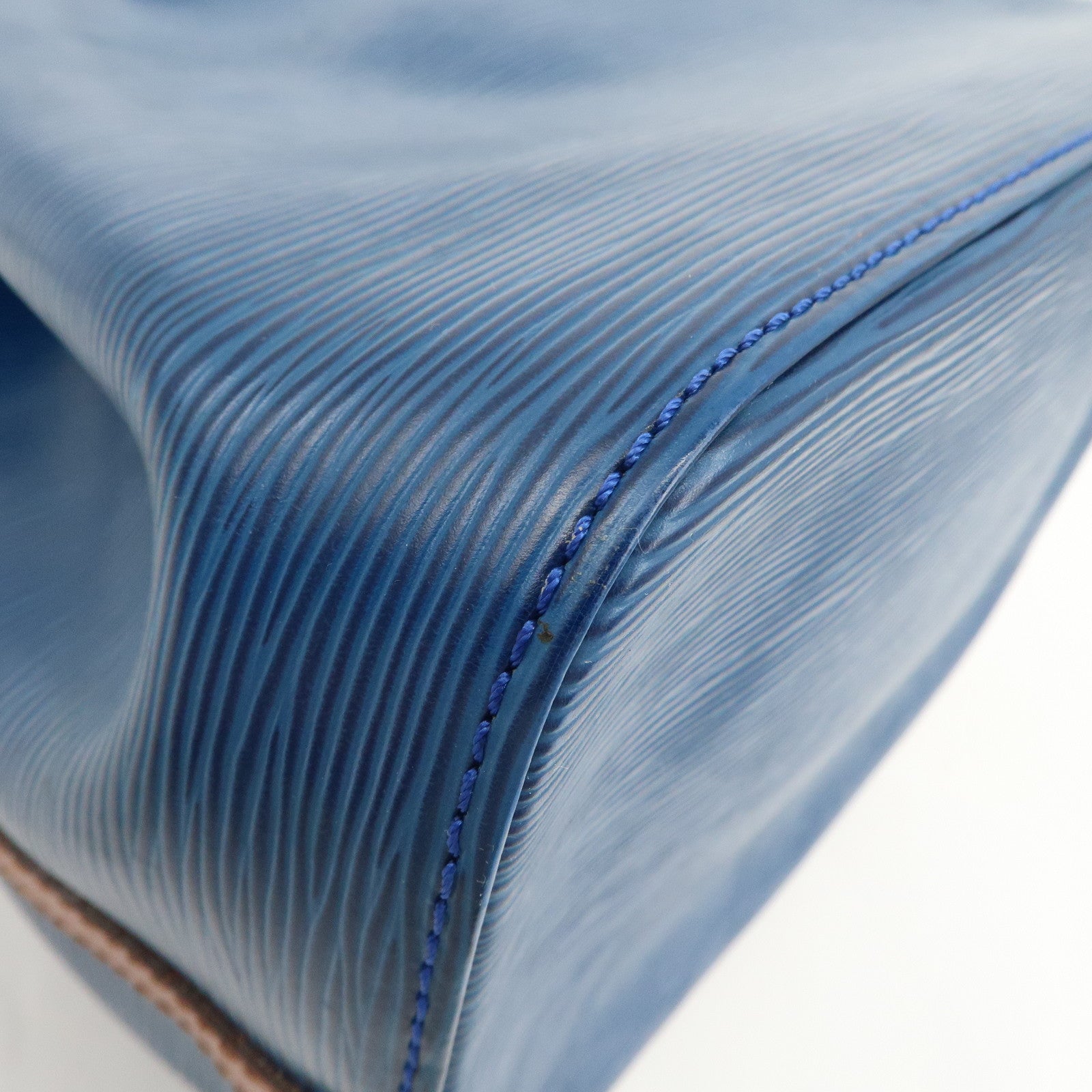 Louis Vuitton Epi Petit Noe Shoulder Bag Bi-Color Blue Kenya Brown Used