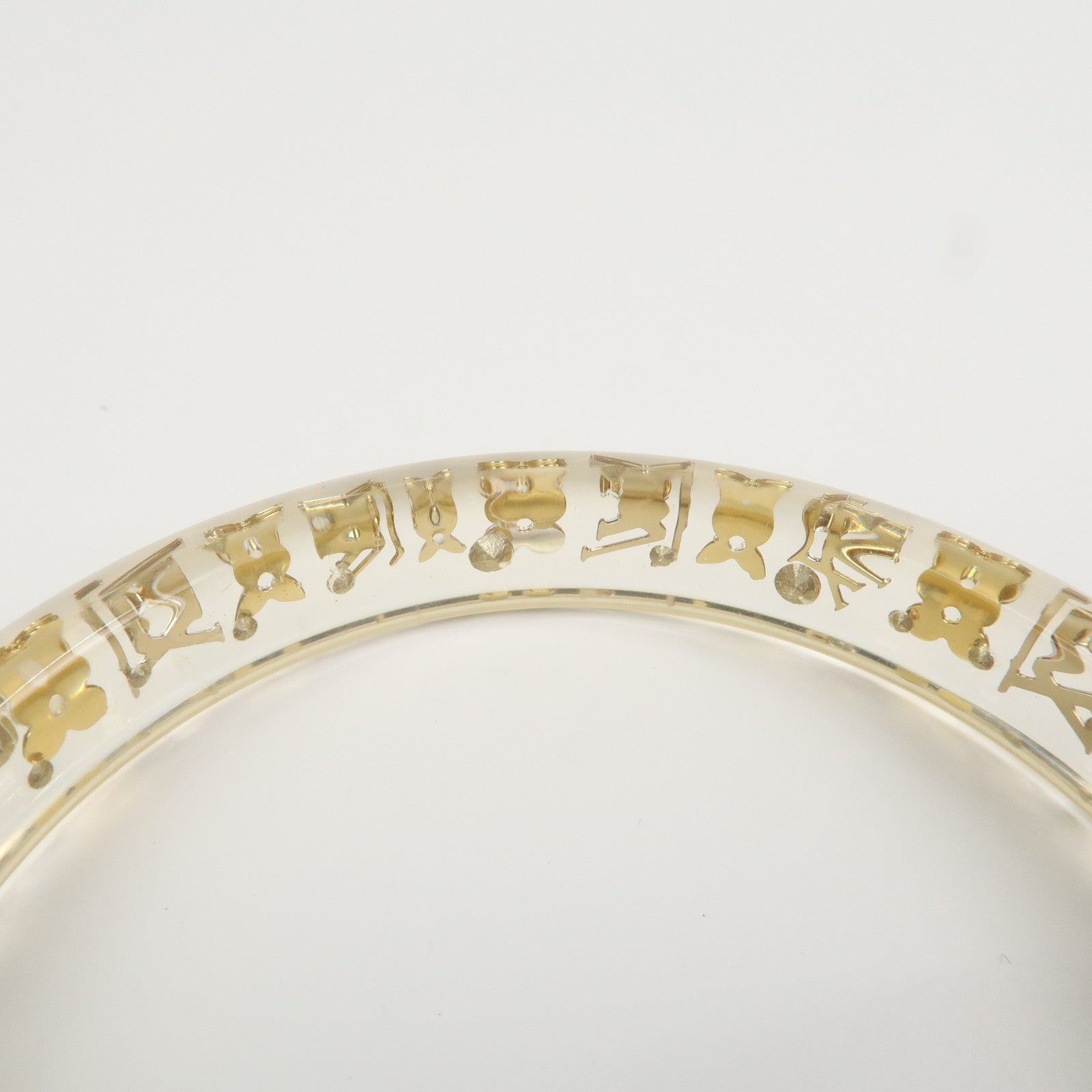 Louis Vuitton Bracelet Inclusion TPM Bangle Transparent Gold M65866