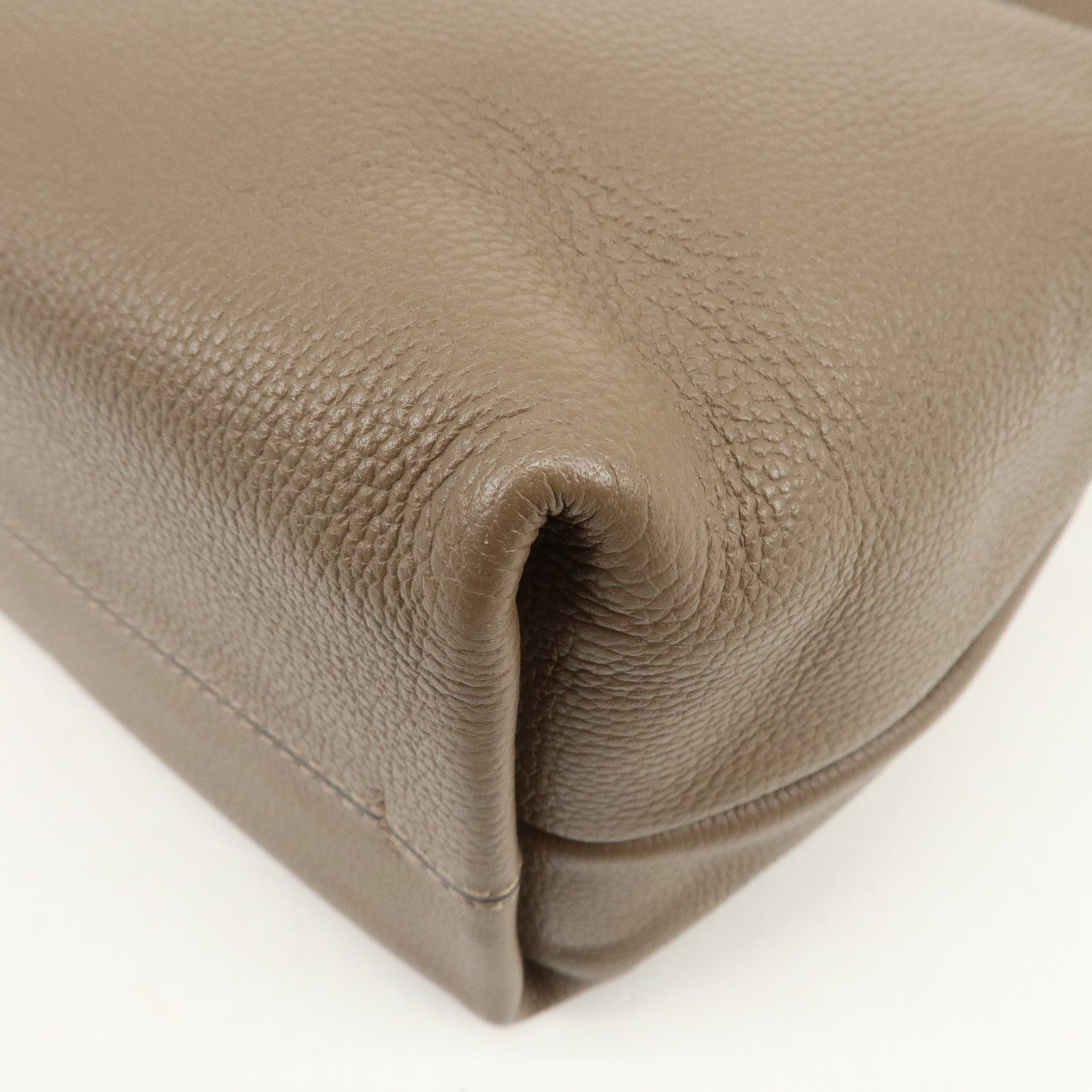 LOEWE Dunas Anagram Calfskin Shoulder Bag Hand Bag Brown