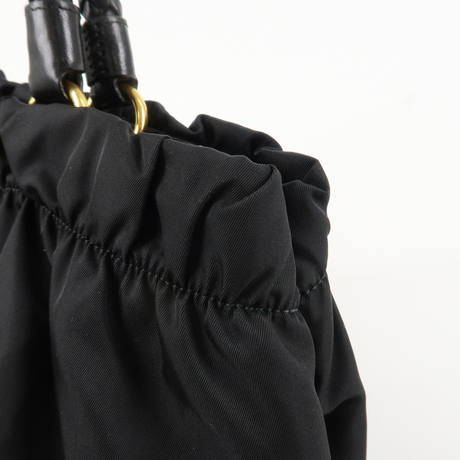 PRADA Logo Nylon Leather 2Way Bag Shoulder Bag Hand Bag Black BN1970 Used