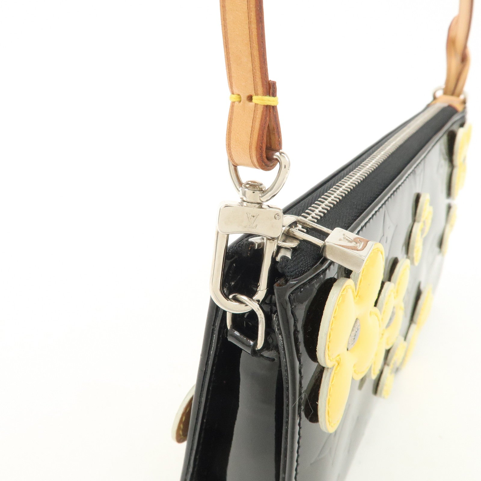 Louis Vuitton Monogram Vernis Flower Lexington Hand Bag Noir M92245 Used