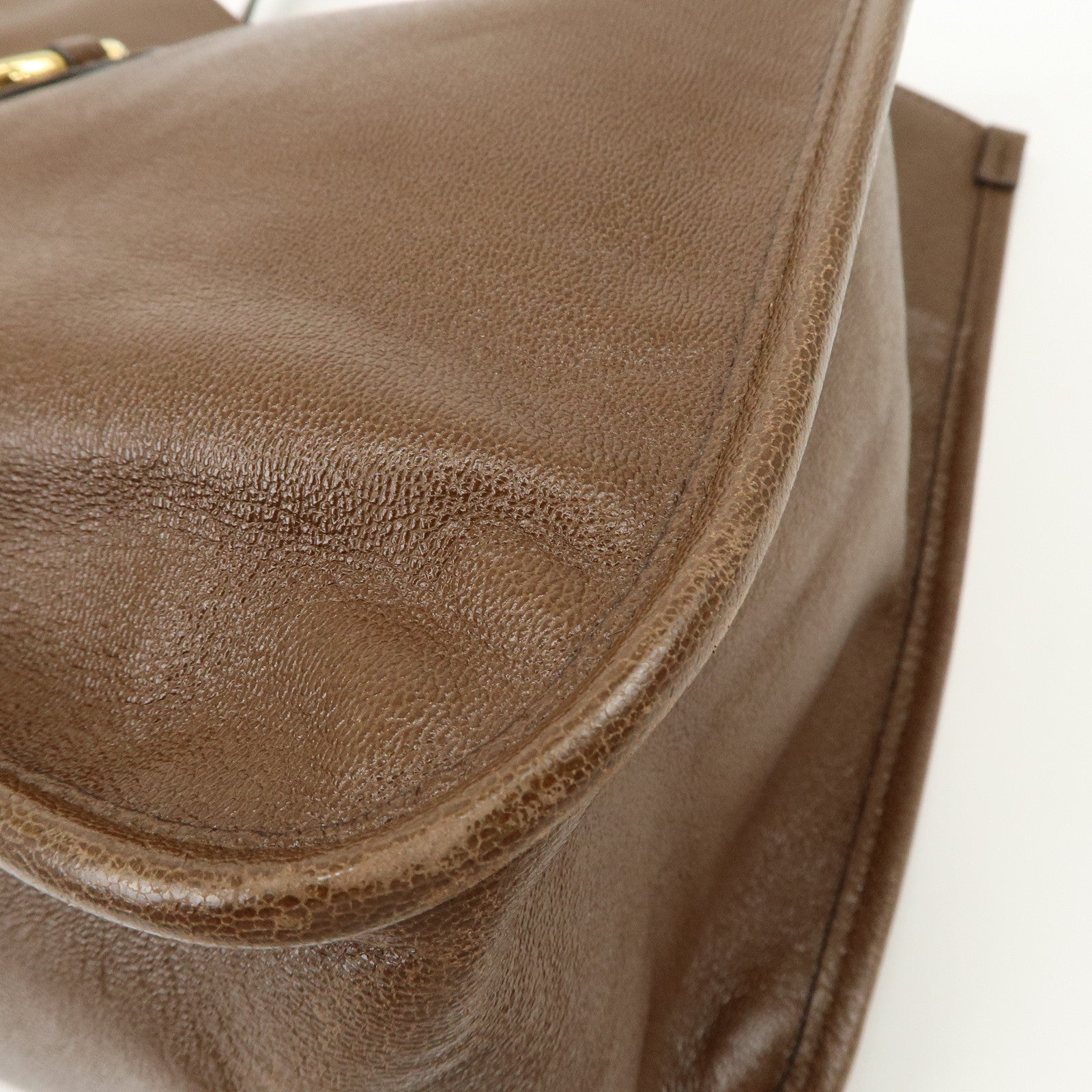 GUCCI Horsebit Leather Tote Bag Shoulder Bag Hand Bag Brown 623694