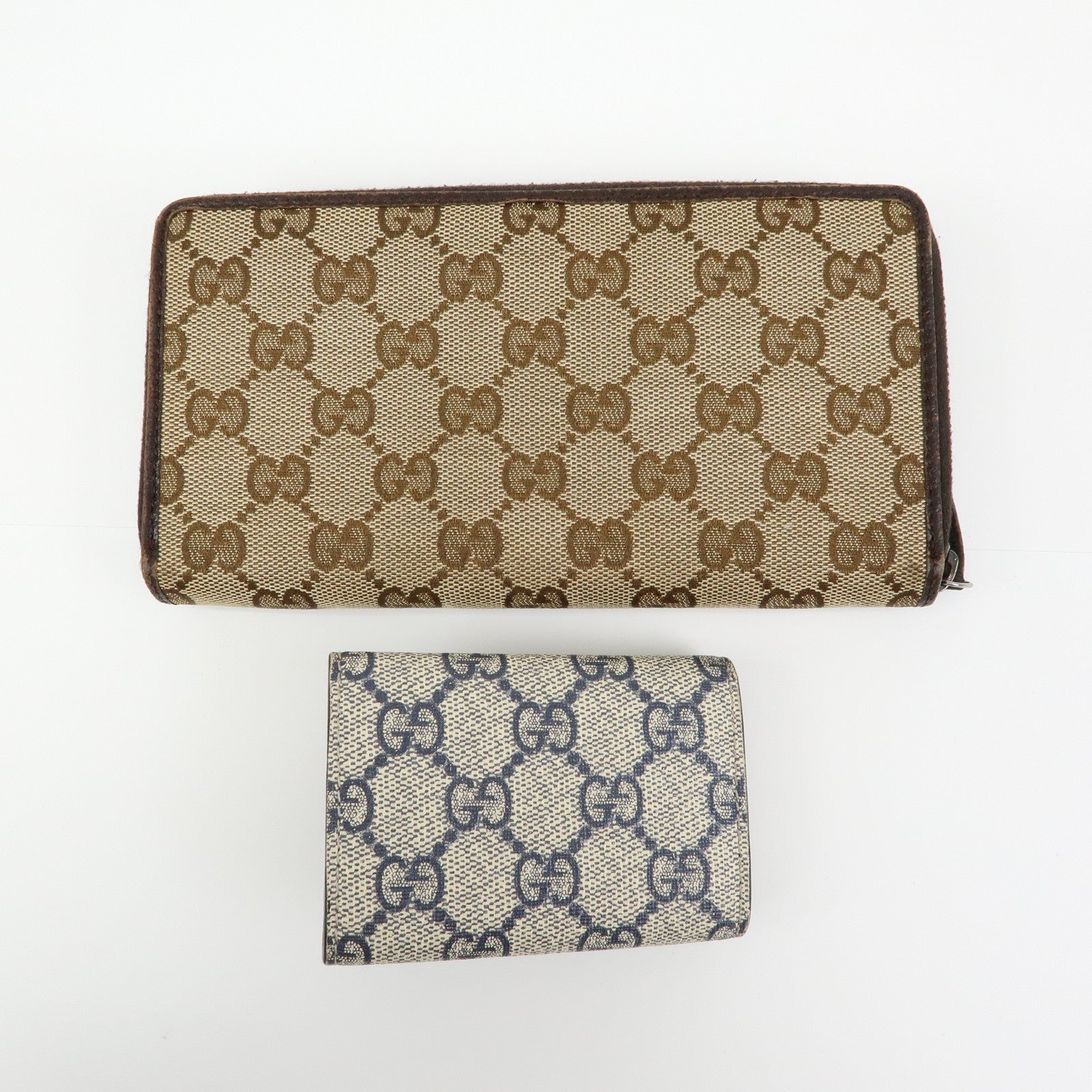 GUCCI Sherry Set of 2 GG Supreme Canvas Wallet 658634 435292