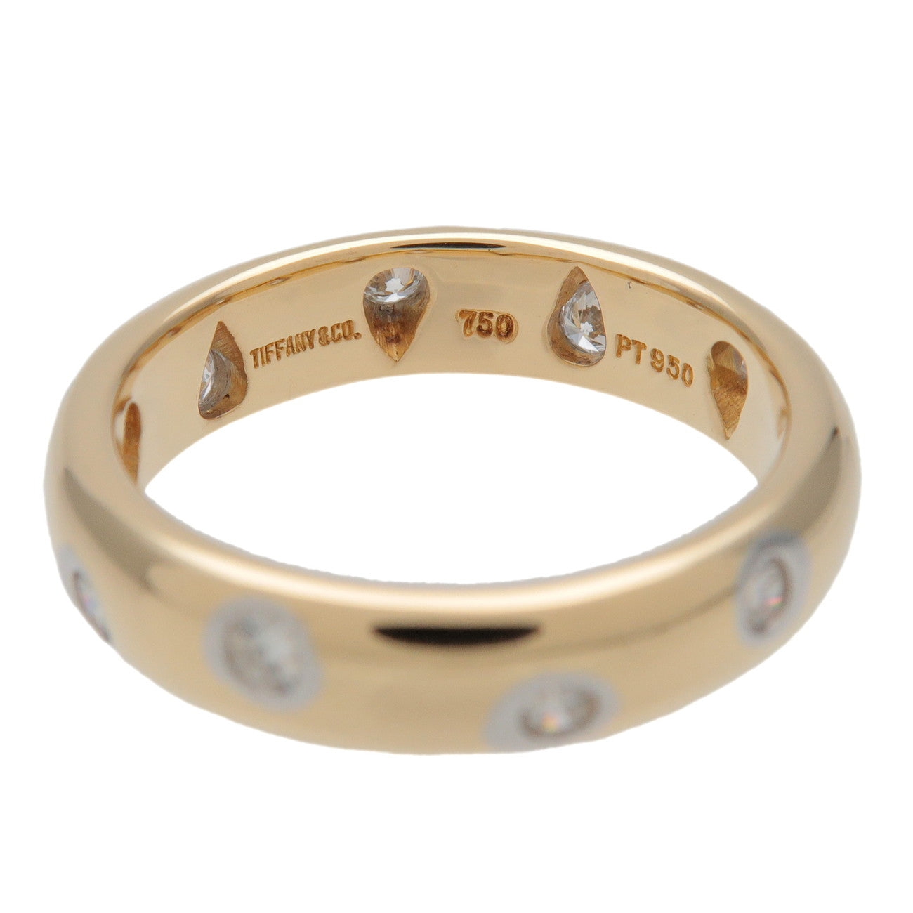 Tiffany&Co Dots Ring K18 750YG Yellow Gold 10P Diamond US4.5 EU48