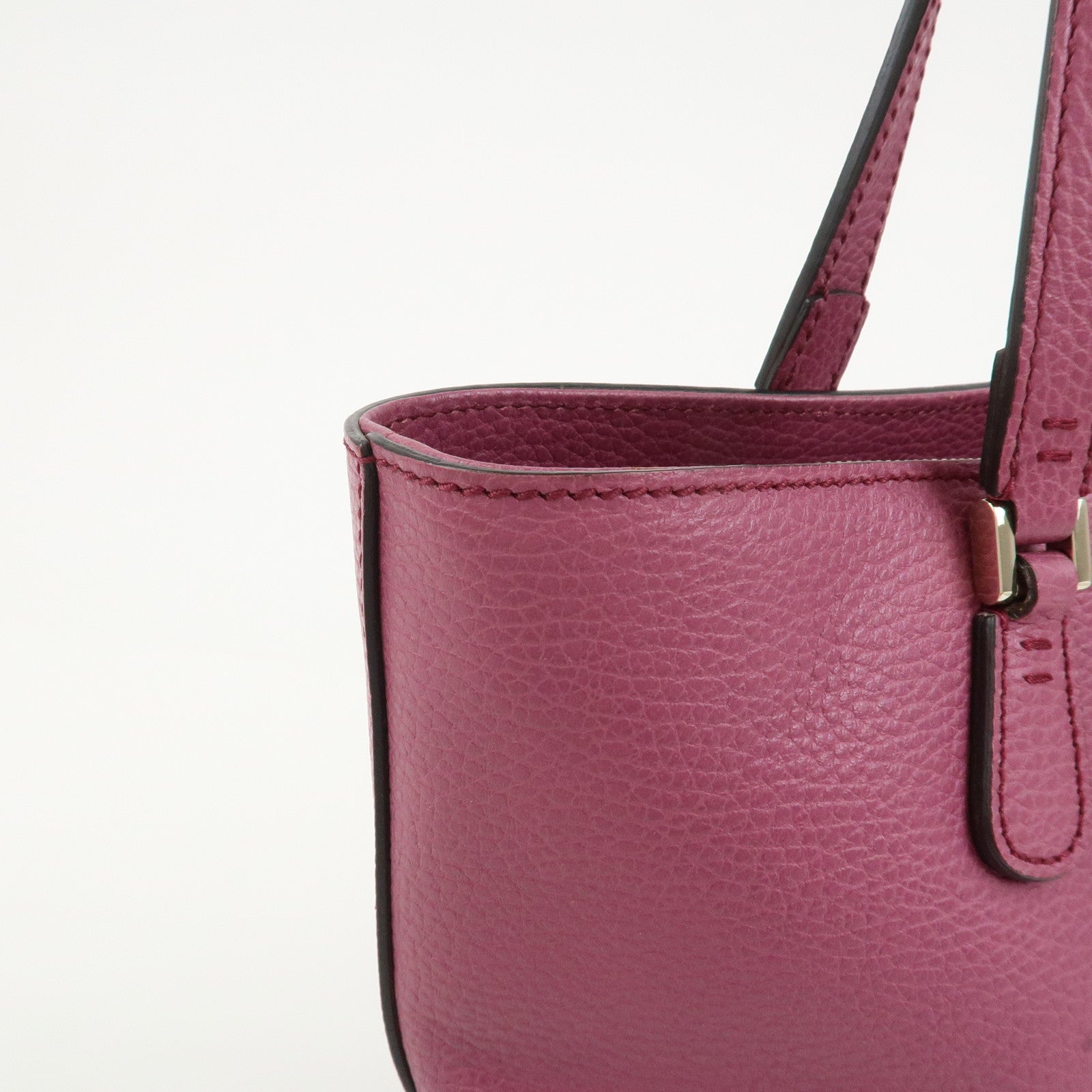 GUCCI Interlocking G Leather Tote Bag Shoulder Bag Purple 388561