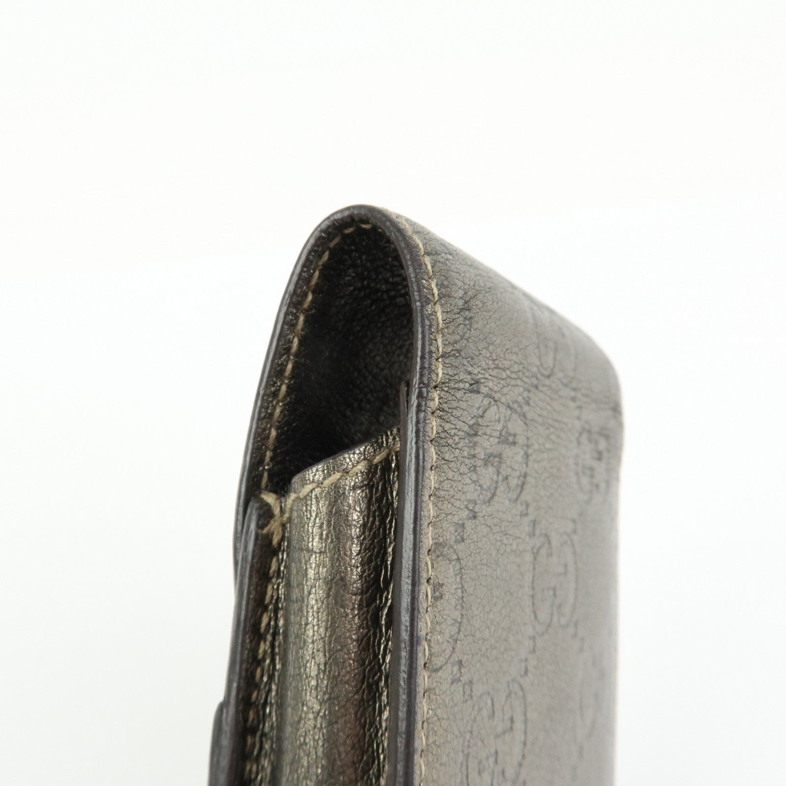 GUCCI Guccissima Leather Cigarette Case Gunmetal 181716