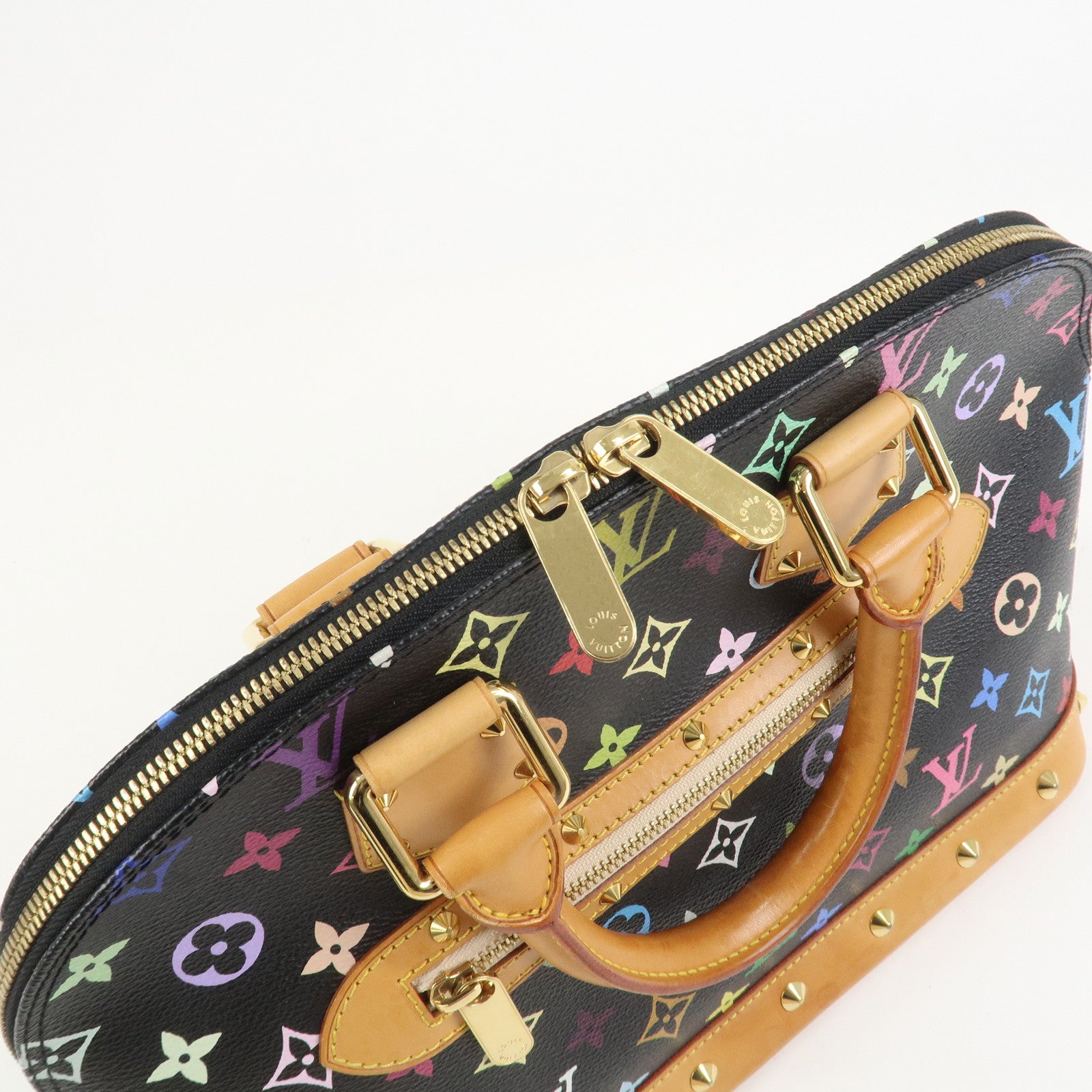 Louis Vuitton Monogram Multicolor Alma Hand Bag Noir M92646