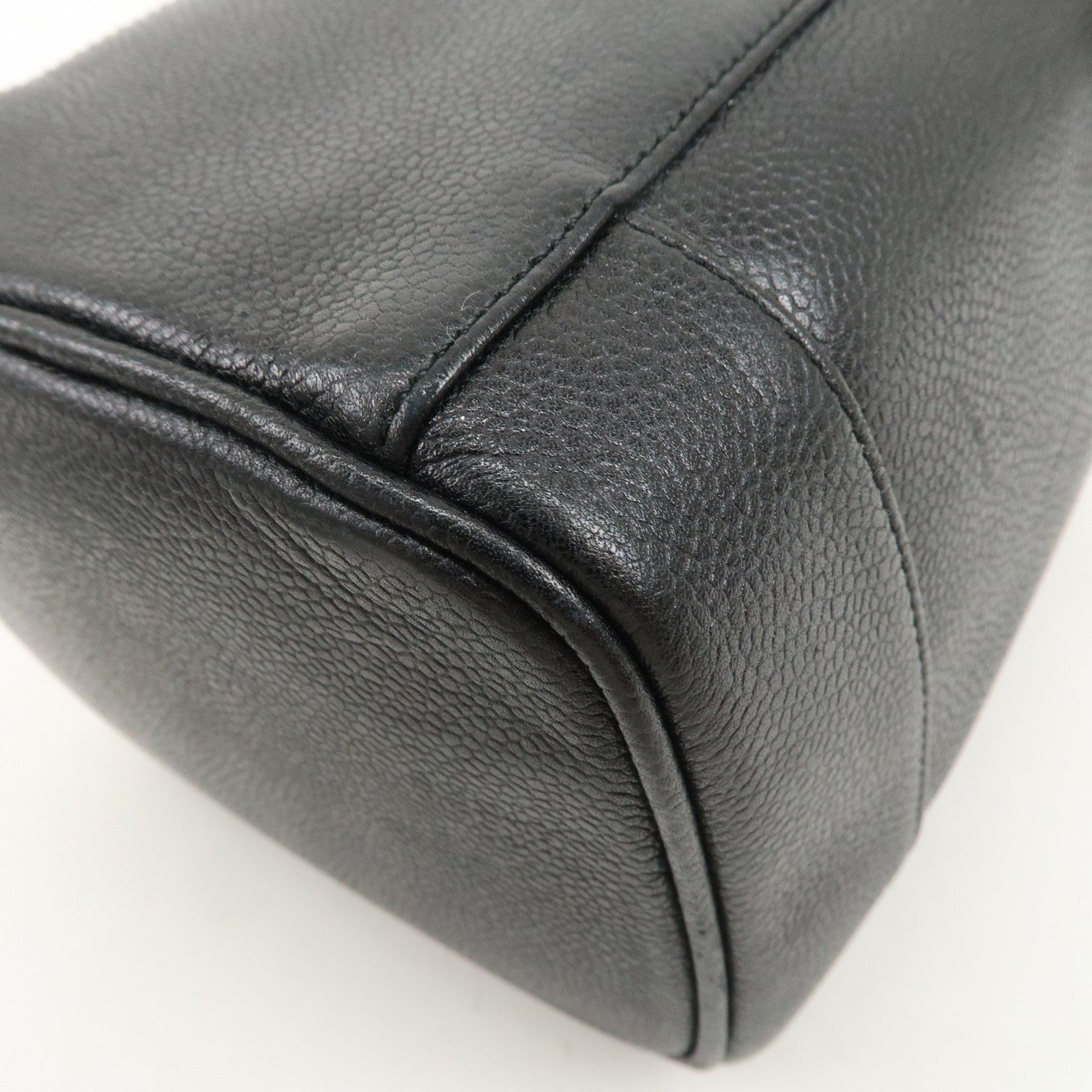 CHANEL COCO Mark Caviarskin Vanity Bag Hand Bag Black A01998
