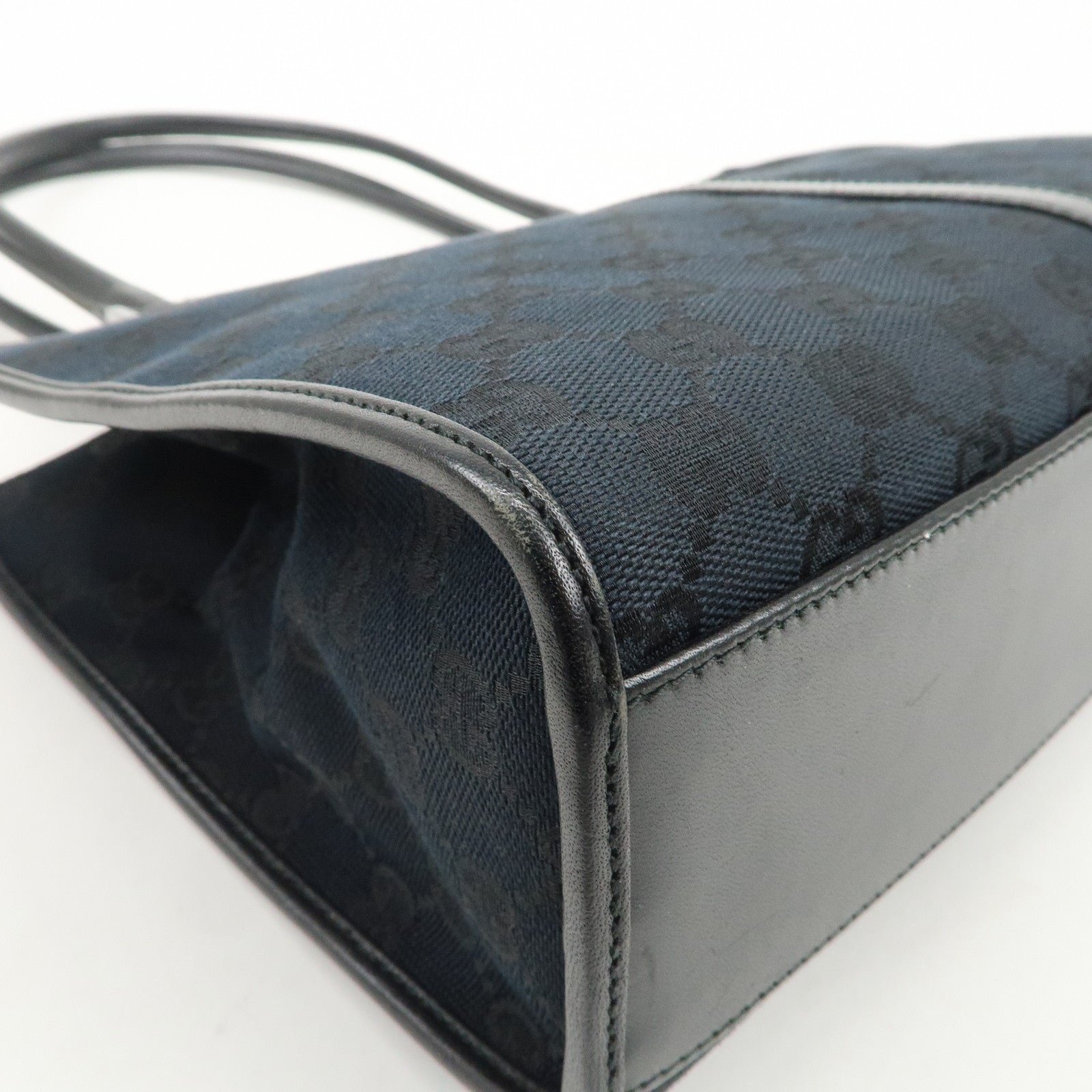 GUCCI Jackie GG Monogram Canvas Leather Shoulder Bag Black 002・1073