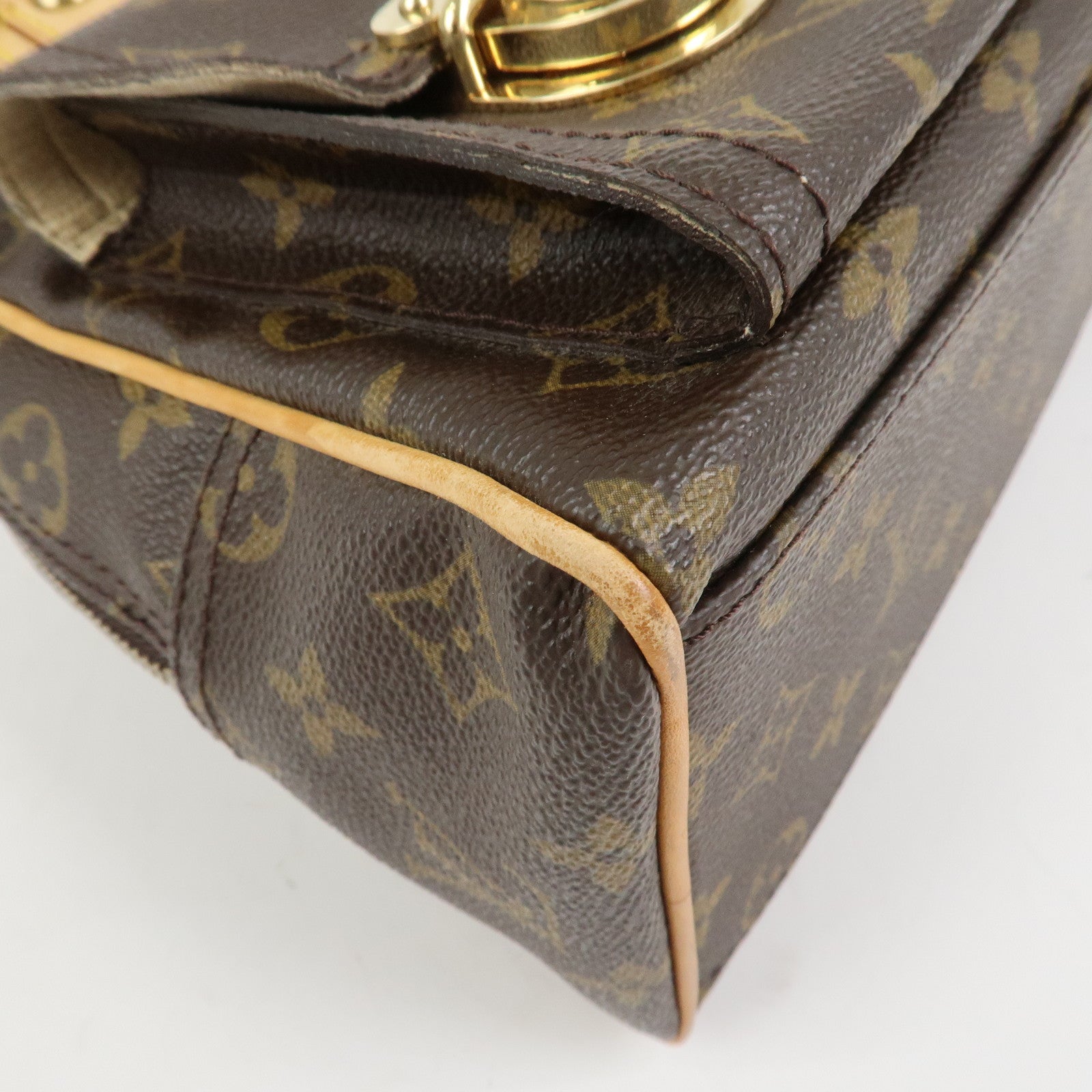 Louis Vuitton Monogram Manhattan PM Hand Bag Brown M40026