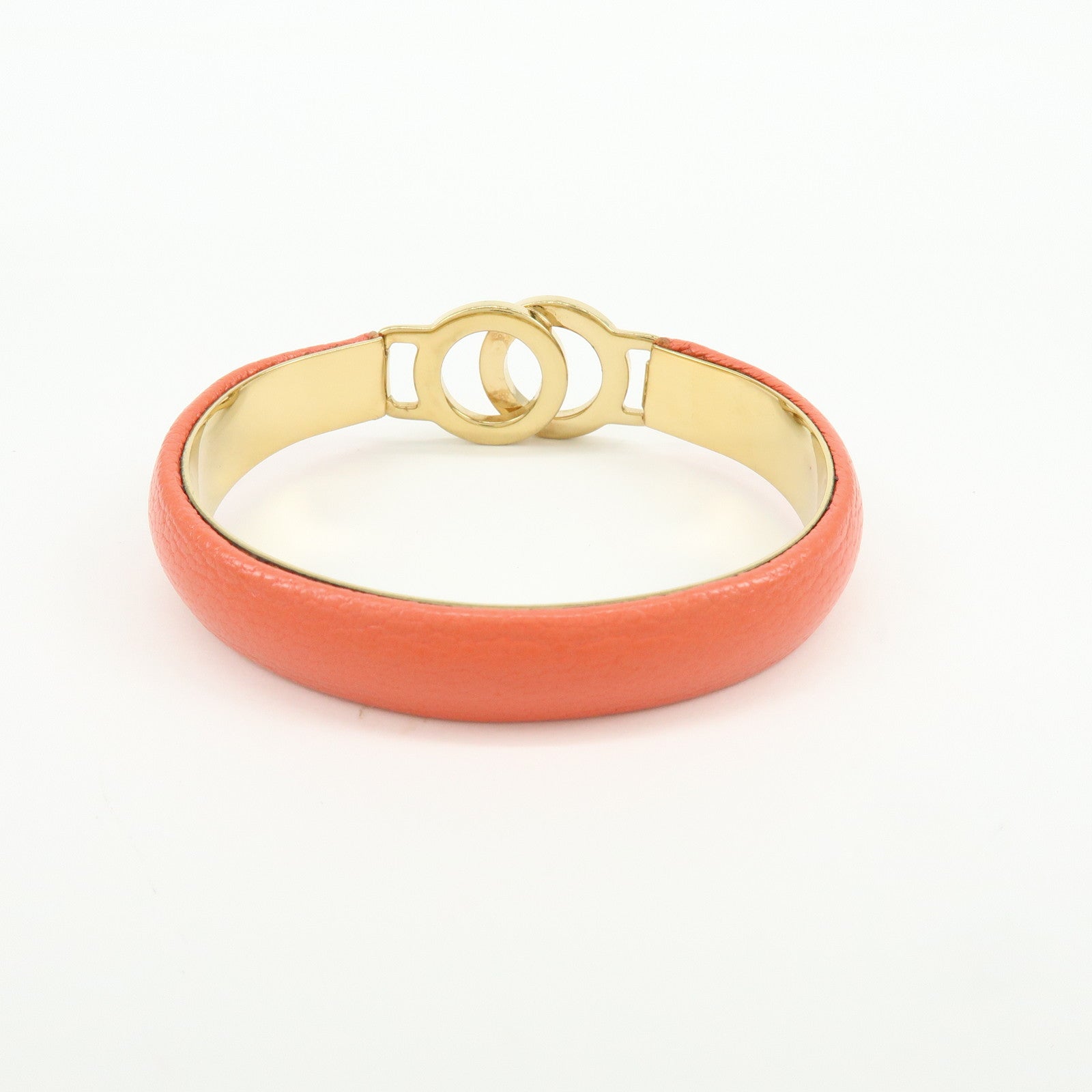BVLGARI BVLGARI Logo Metal Leather Bracelet Gold Coral