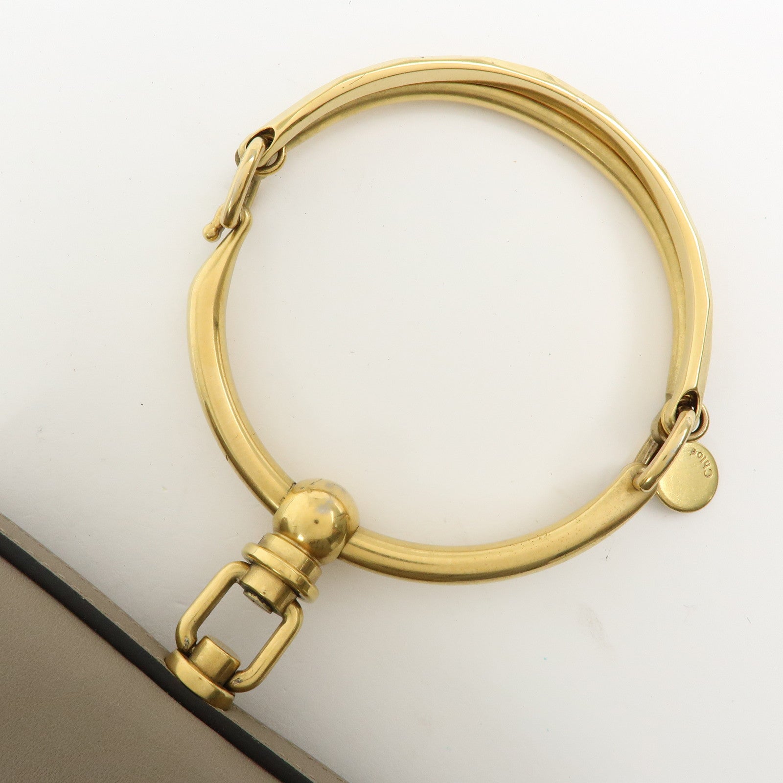 Chloe Nile Leather 2Way Bag Shoulder Bag Hand Bag Greige