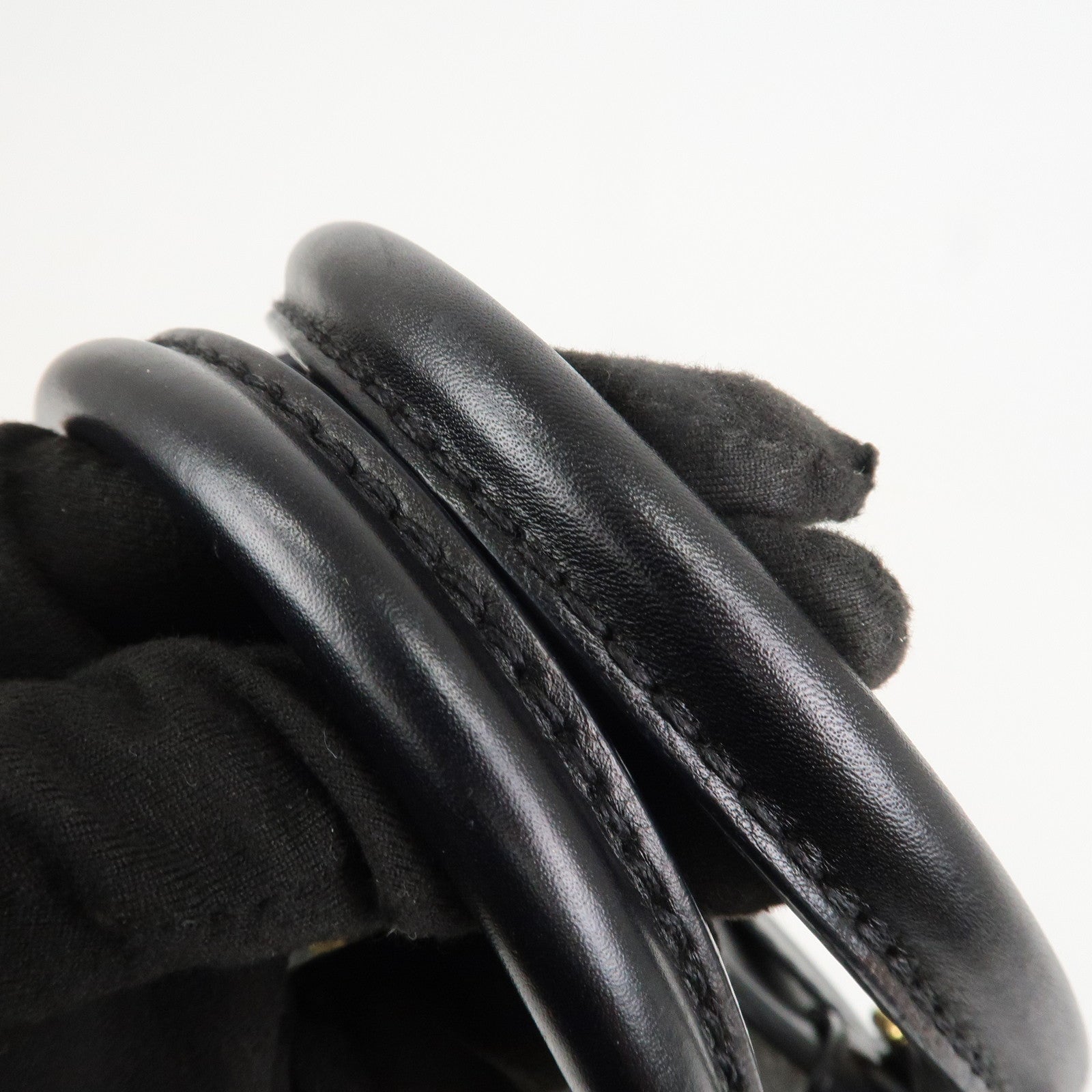 GUCCI GG Running Calf Leather Tote Bag Hand Bag Black 247183