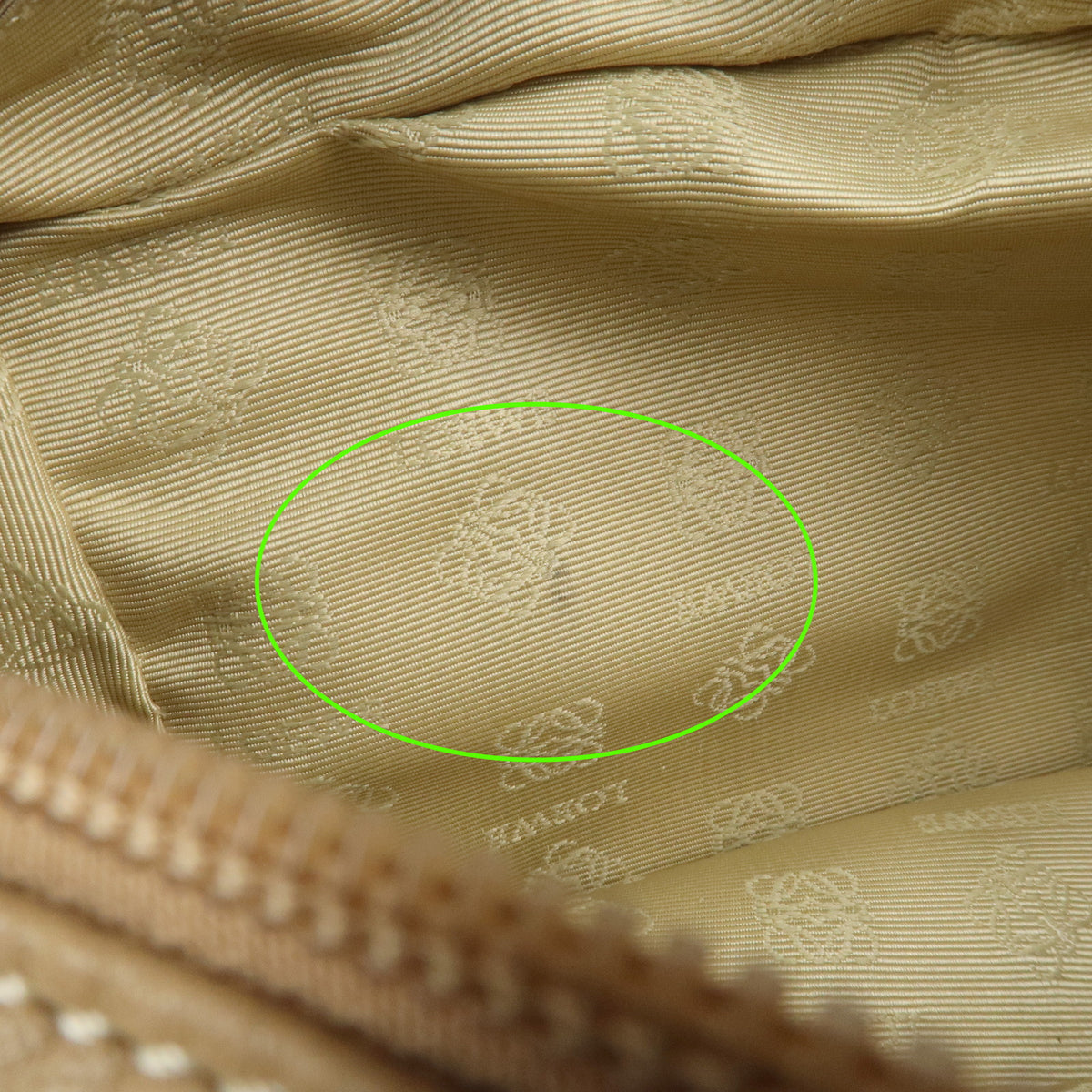 LOEWE Anagram Logo Nappa Leather Hand Bag Mini Boston Bag Beige