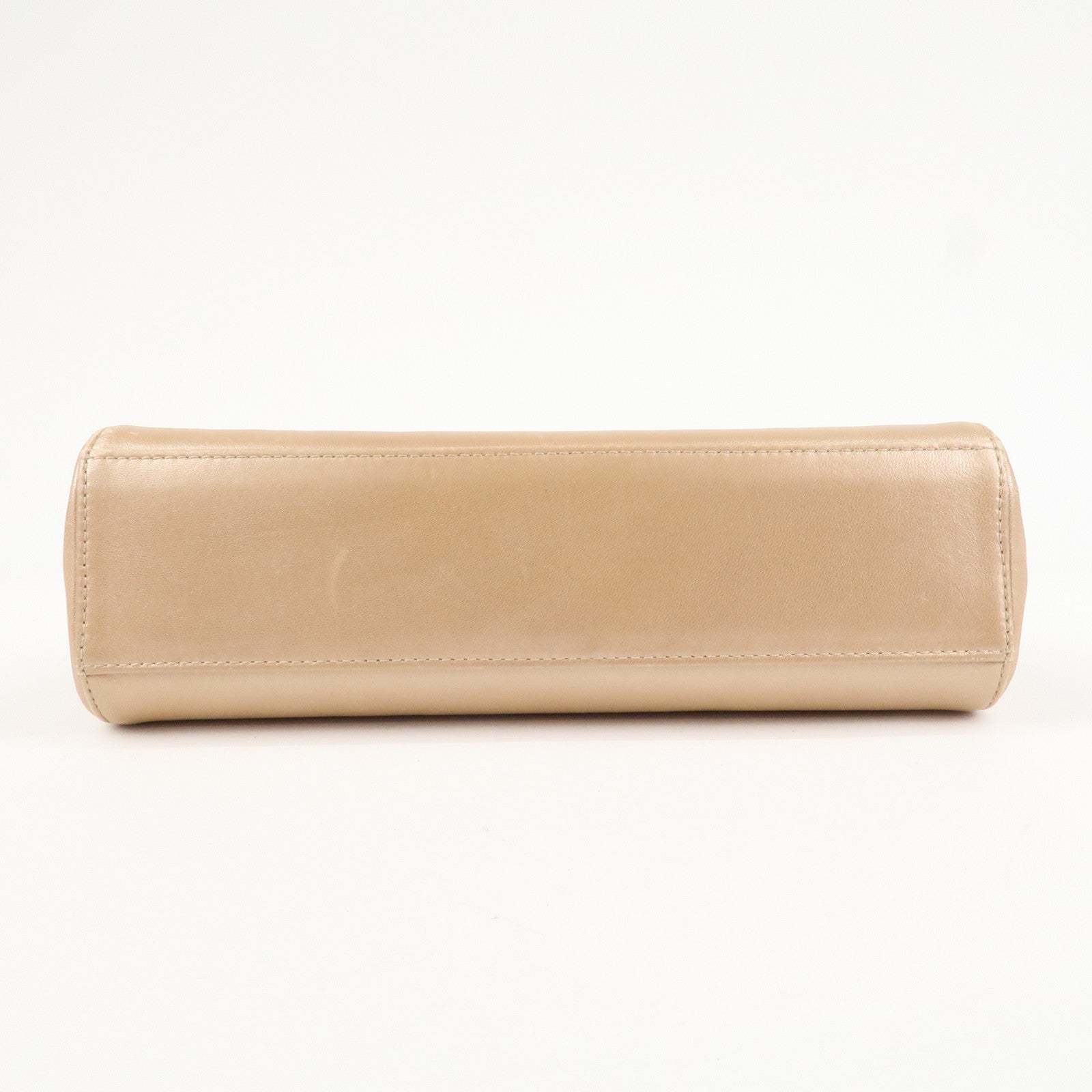 CHANEL Chocolate Bar Leather Chain Shoulder Bag Pink Gold Used