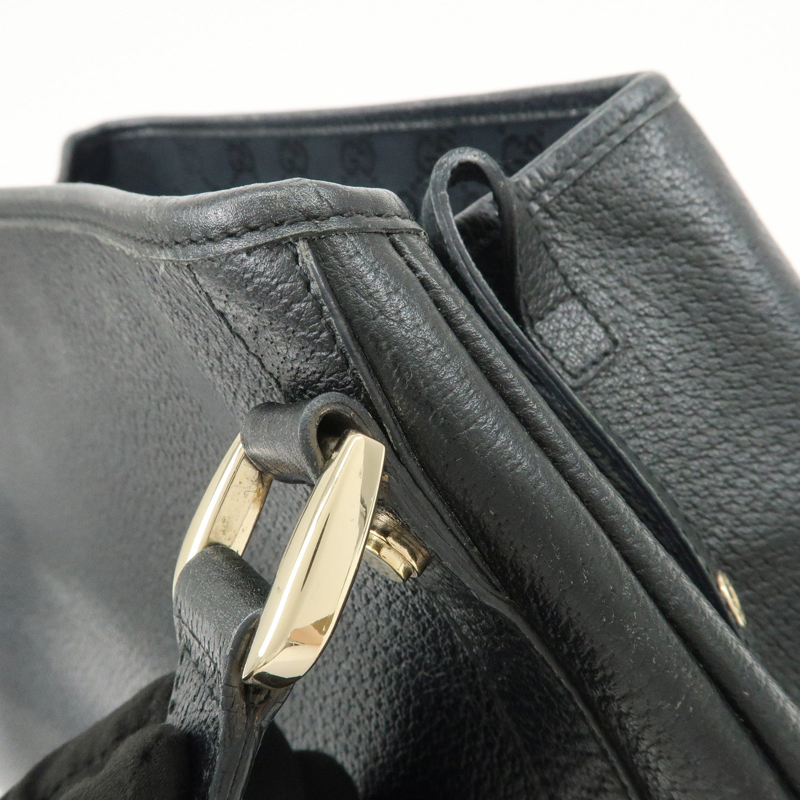 GUCCI Abbey Leather Tote Bag Hand Bag Black 130736