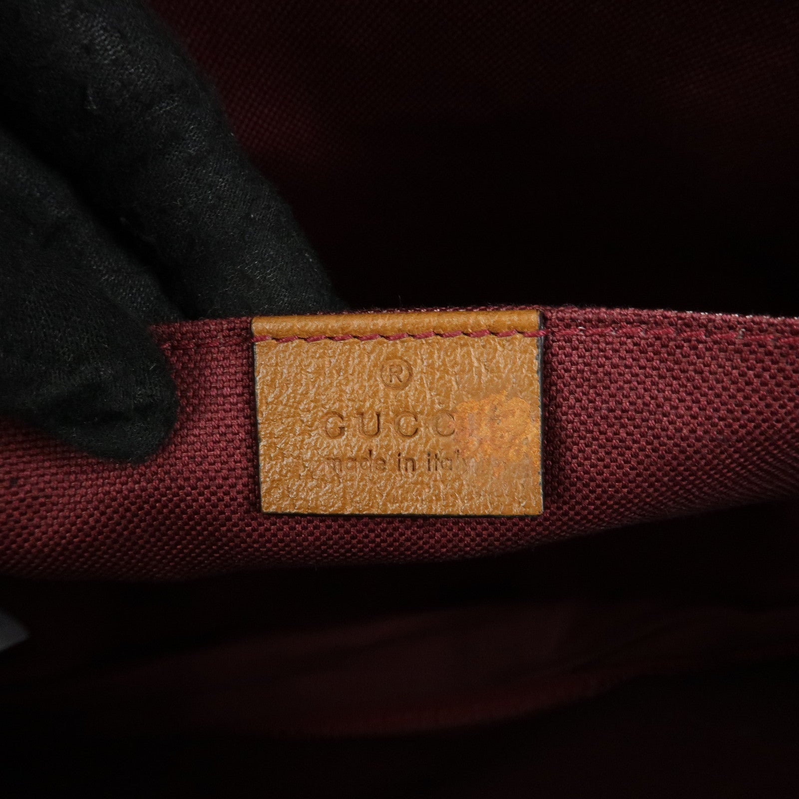 GUCCI Children’s Canvas Leather Tote Bag Bordeaux Brown 628150