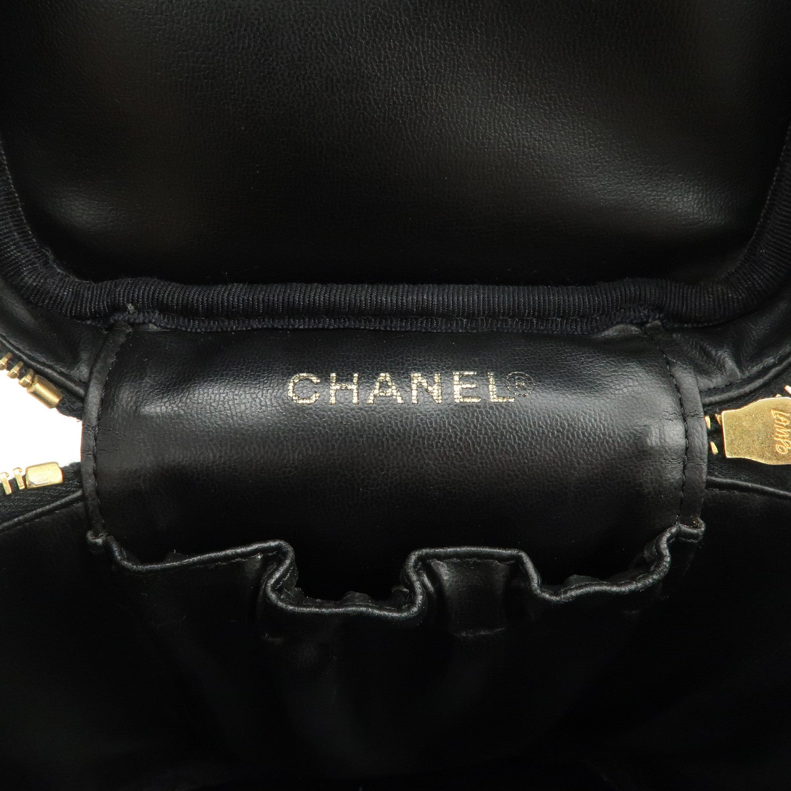 CHANEL COCO Mark Caviarskin Vanity Bag Hand Bag Black A01998
