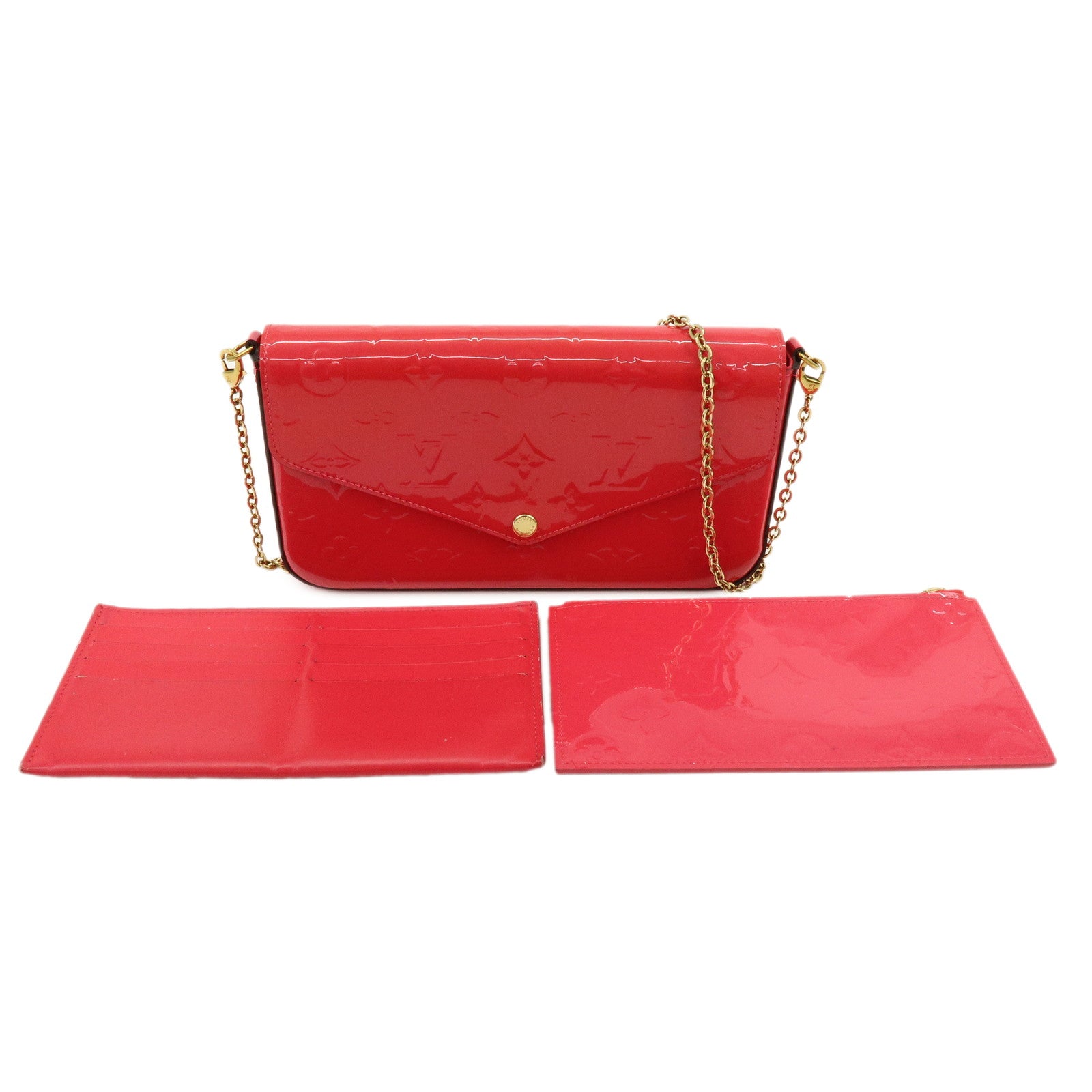 Louis Vuitton Monogram Vernis Leather Pochette Felicie Pink M61787