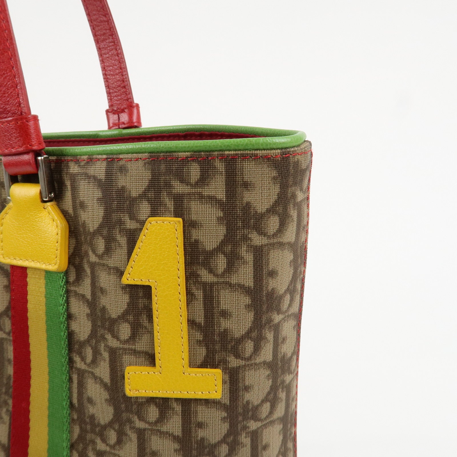 Christian Dior Rasta Trotter Canvas Leather Tote Bag Shoulder Bag