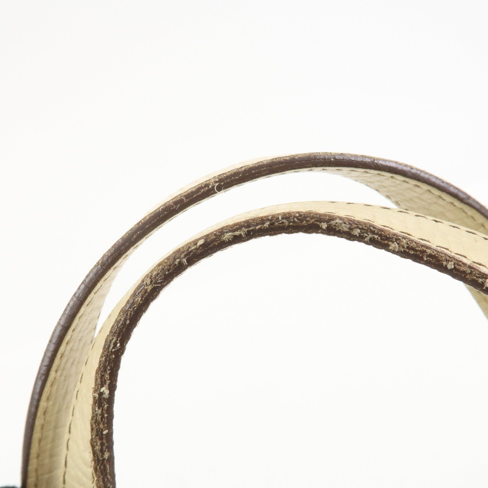 LOEWE Logo Leather Hand Bag Ivory