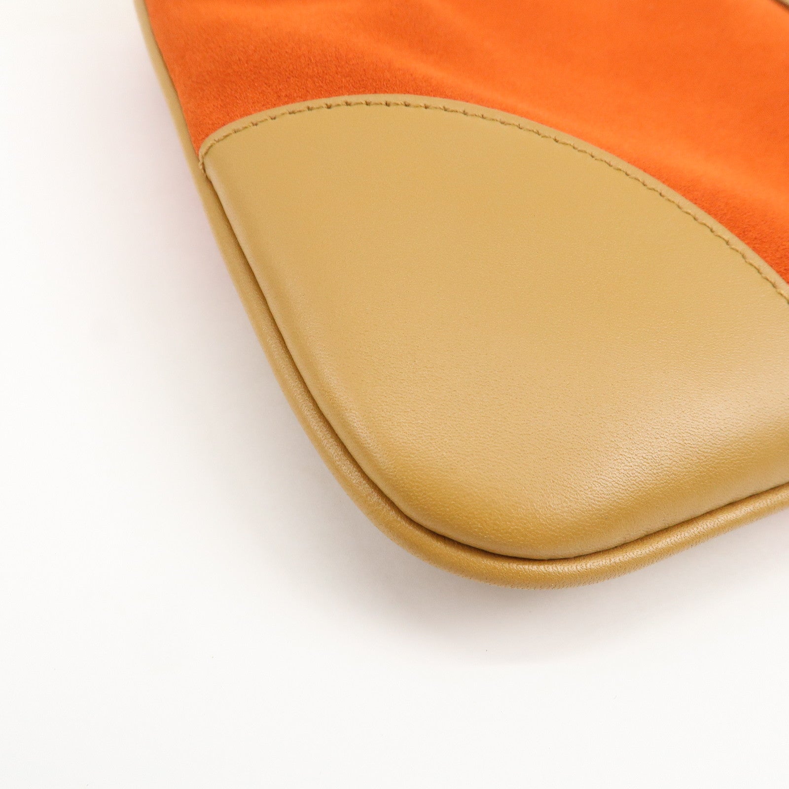 GUCCI Bamboo Suede Leather Shoulder Bag Orange 001・4060・002058