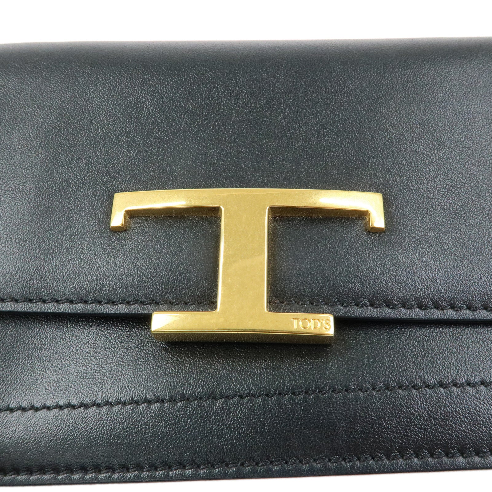 TOD'S T Timeless Leather 3Way Bag Shoulder Bag Hand Bag Black