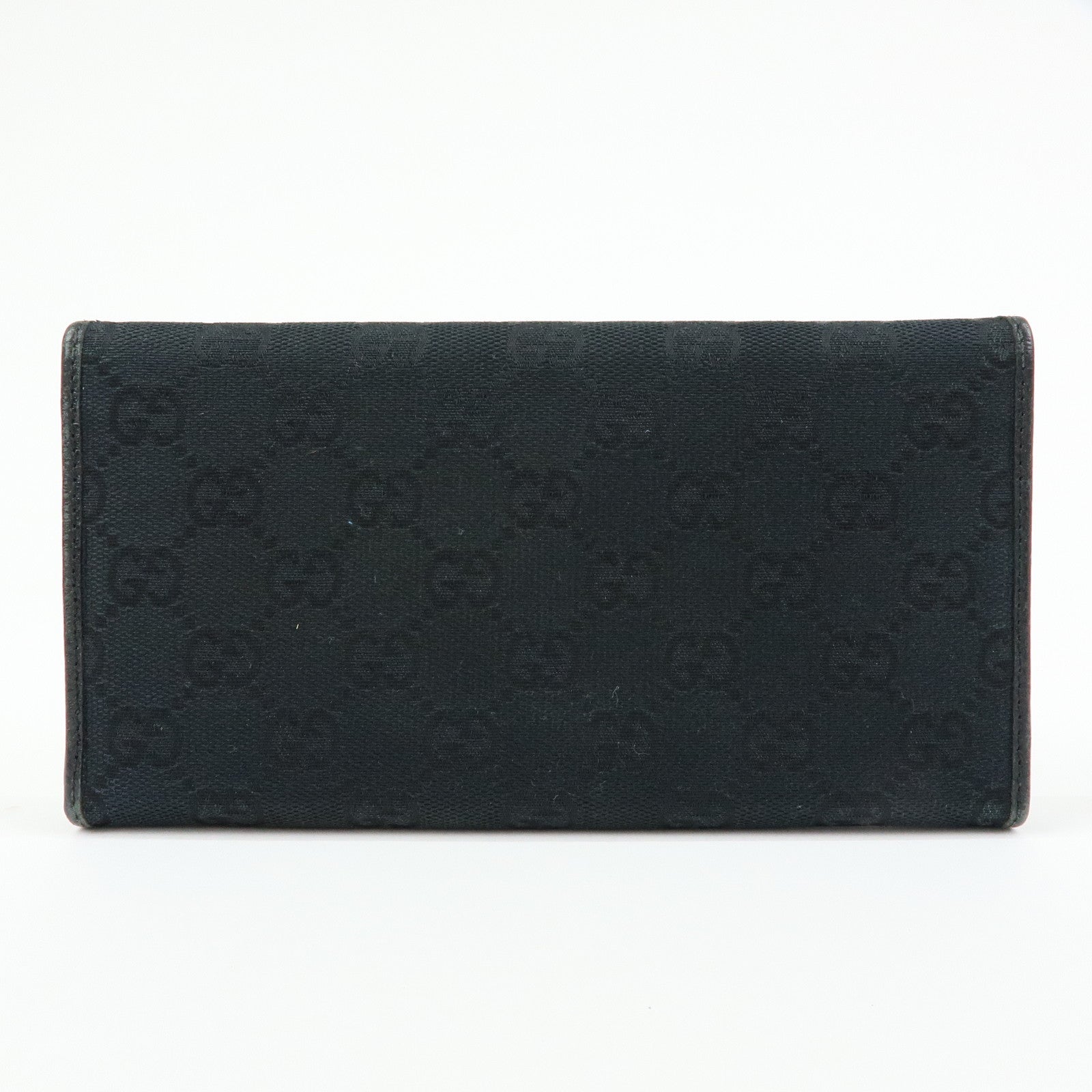 GUCCI Princy GG Canvas Leather Long Wallet Black 167468