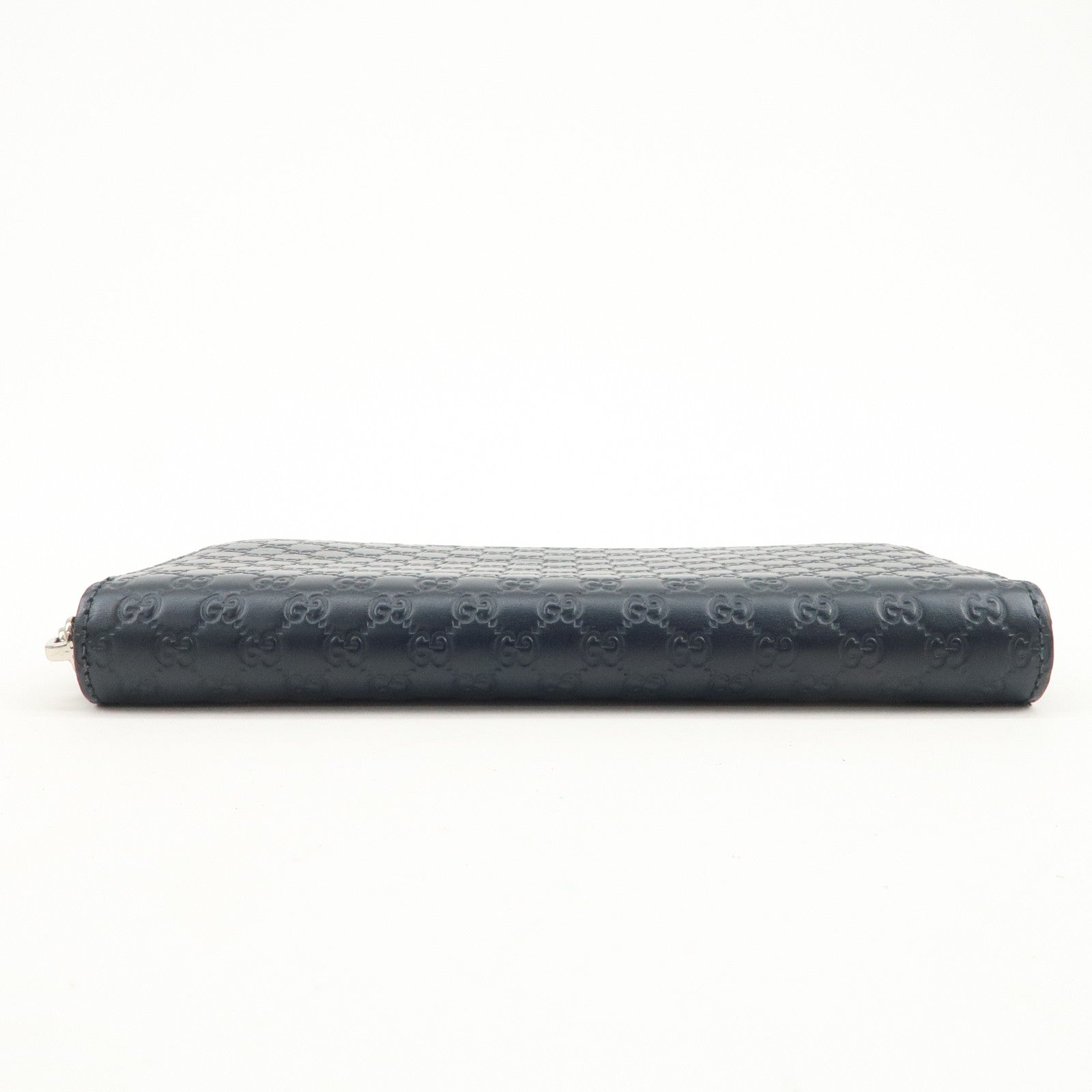 GUCCI Micro Guccissima Leather Zippy Long Wallet Navy 544473