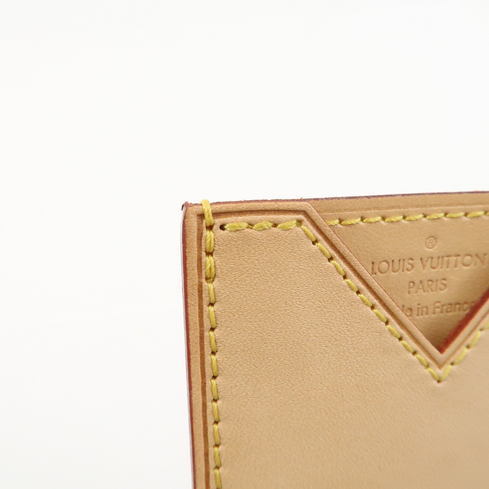 Louis Vuitton Porte-Carte Trunk Leather Card Case Beige M62363