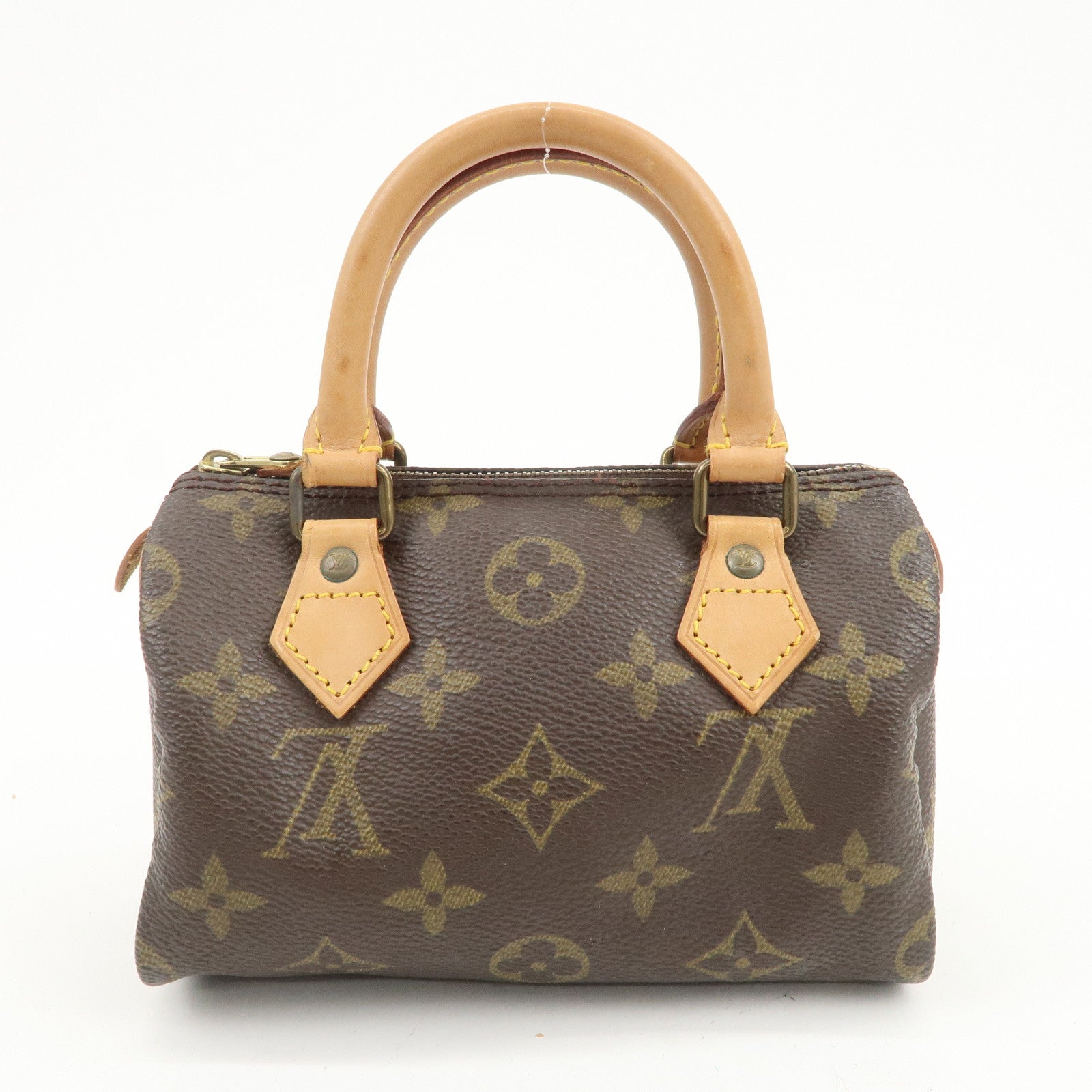 Louis Vuitton Monogram Mini Speedy Hand Bag Boston Bag Brown M41534