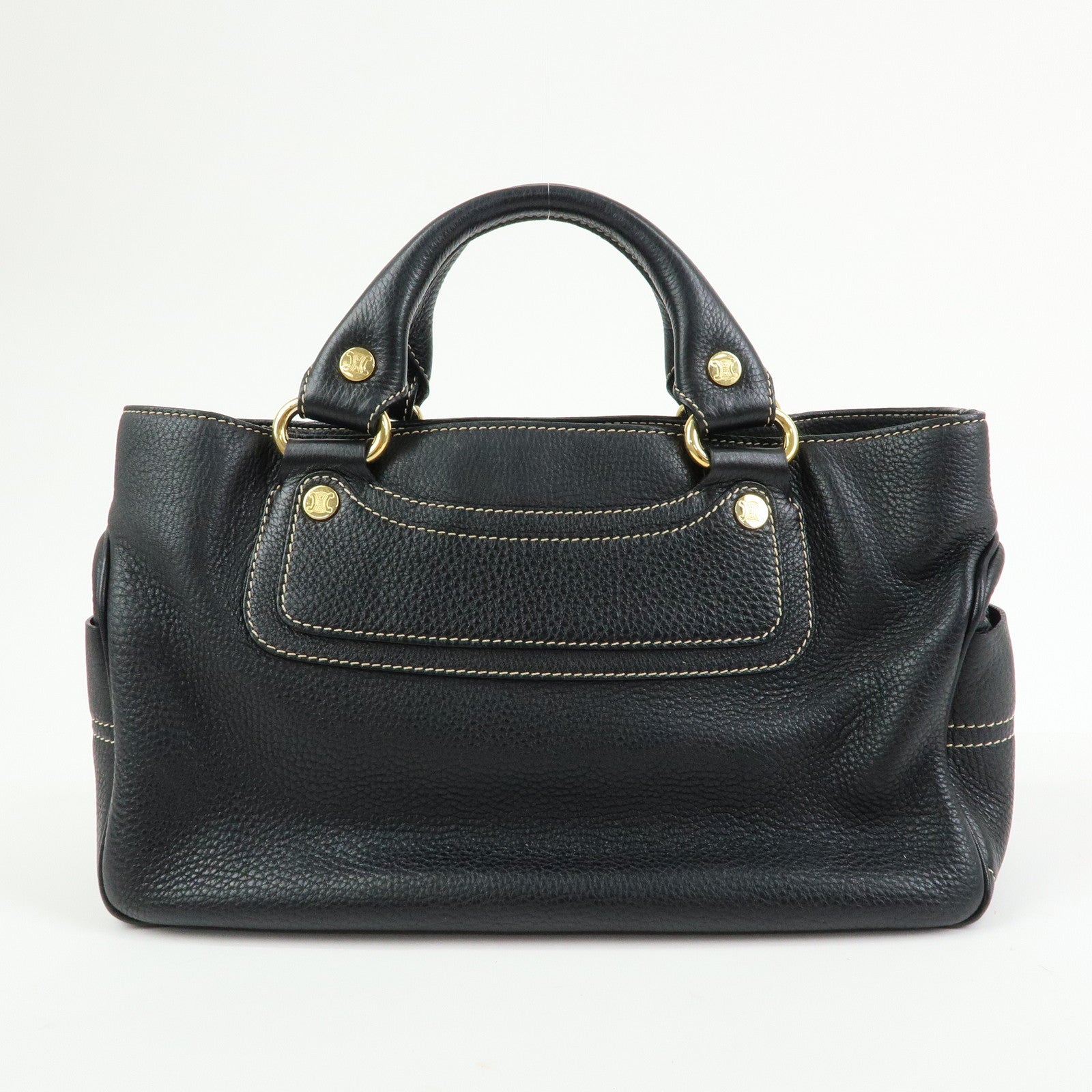 CELINE Leather Boogie Bag Hand Bag Black