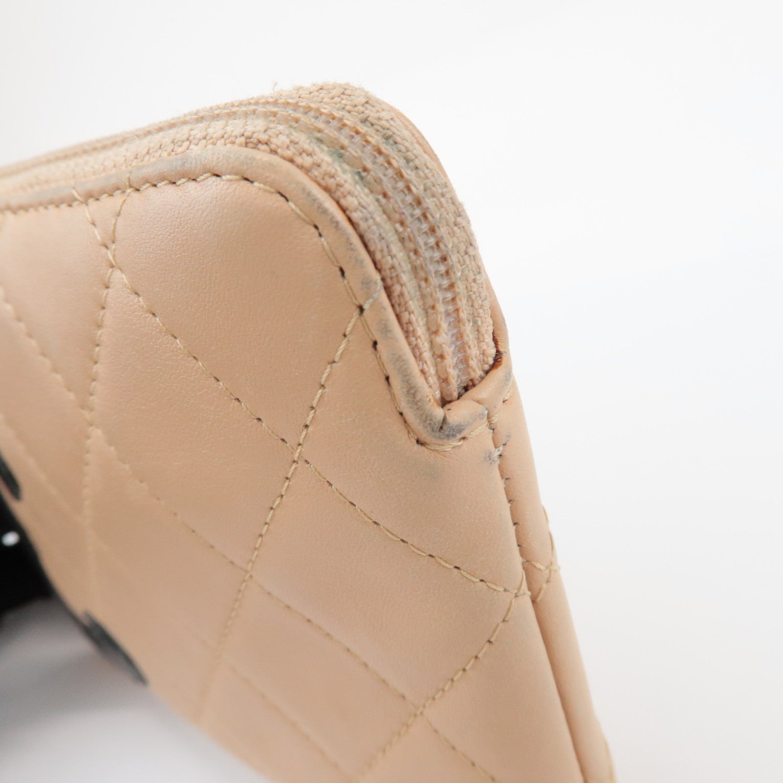 CHANEL Cambon Line Coco Mark Lambskin Cosmetic Pouch