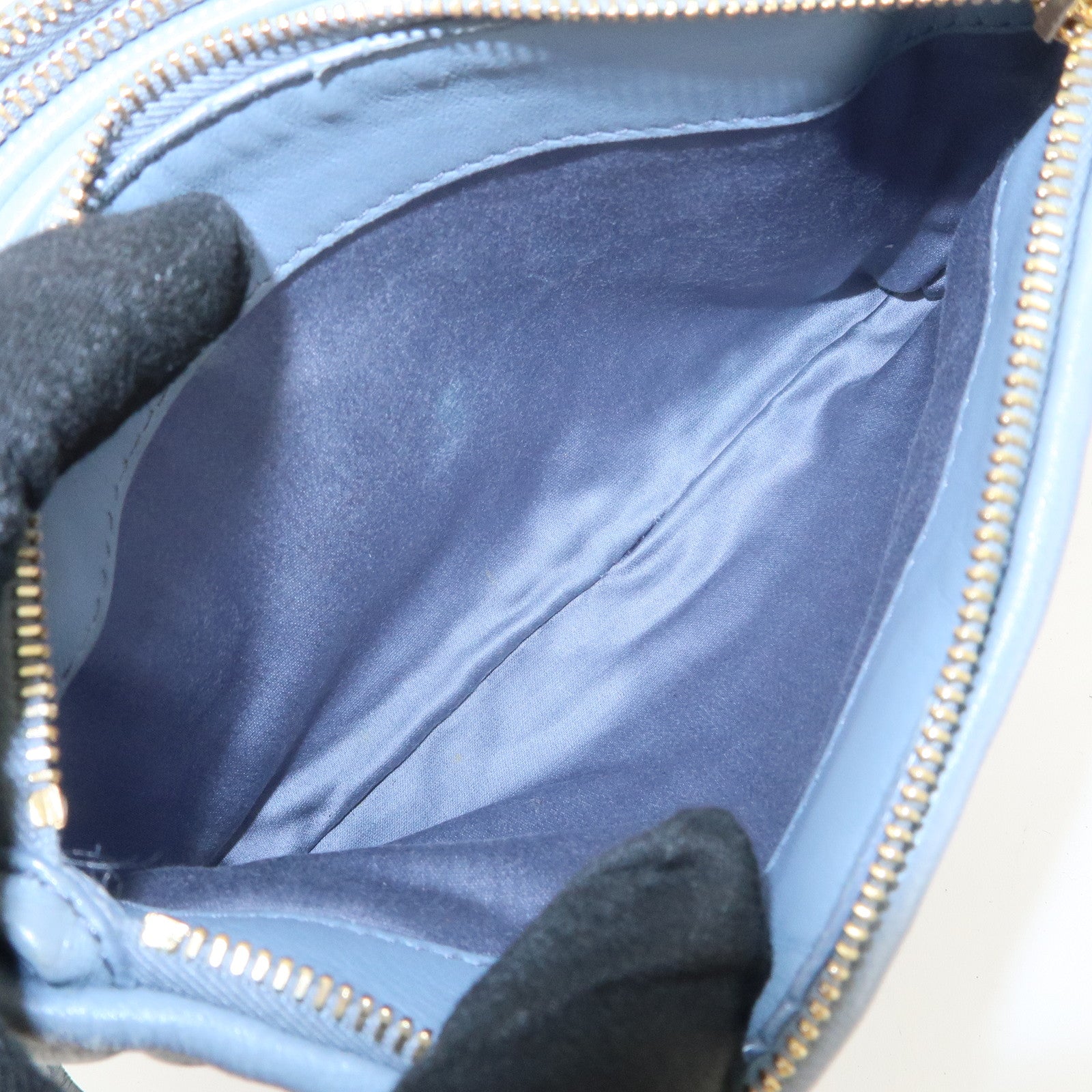 MIU MIU Matelasse Nappa Leather Shoulder Bag Light Blue 5BH057