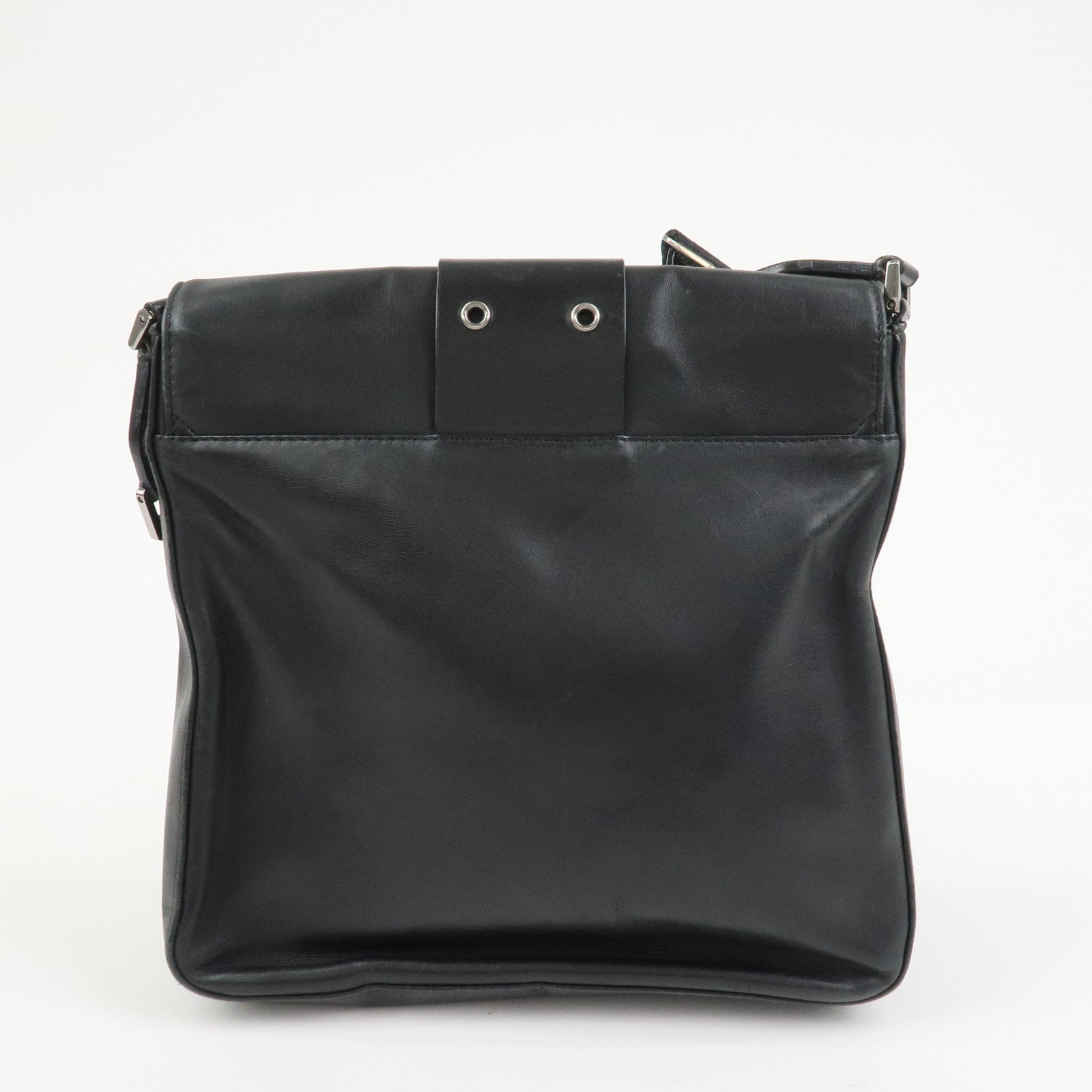 Christian Dior Street Chic Leather Shoulder Bag Crossbody Bag Black