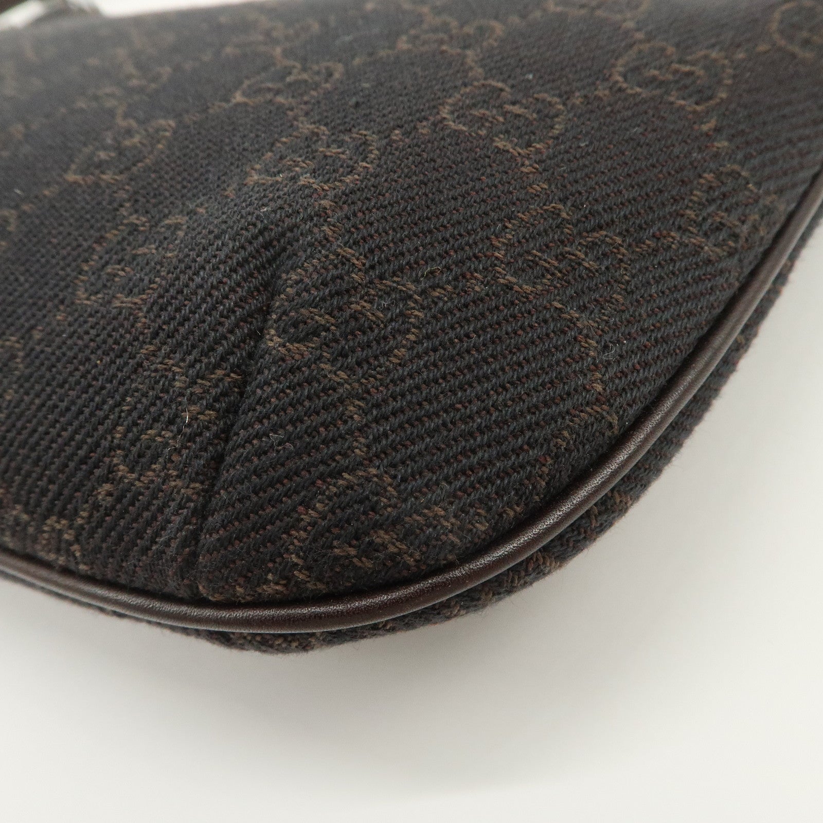 GUCCI GG Canvas Leather Hand Bag Shoulder Bag Black 32160