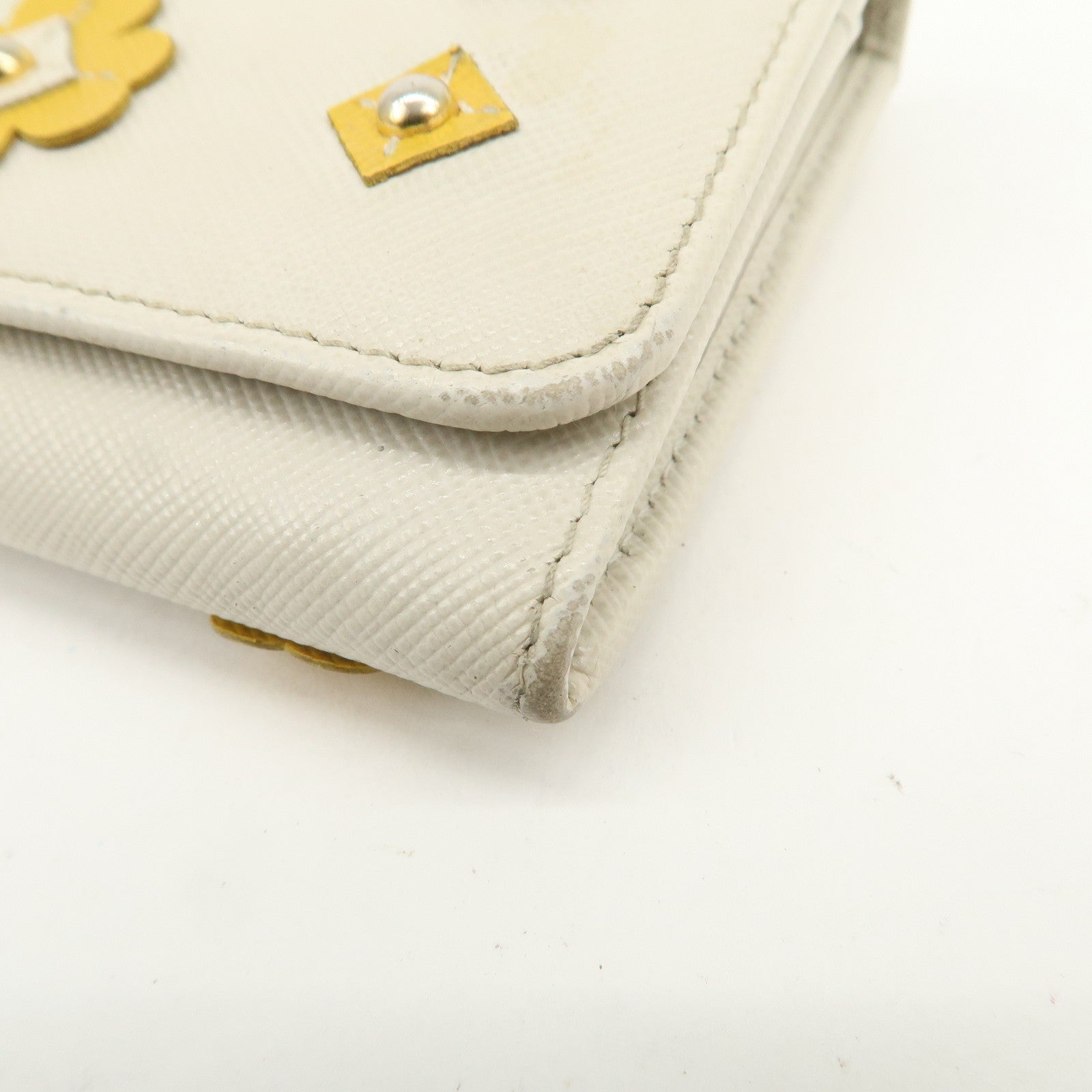 PRADA Saffiano Leather Nylon Set of 3 Long Wallet Beige 1MH132