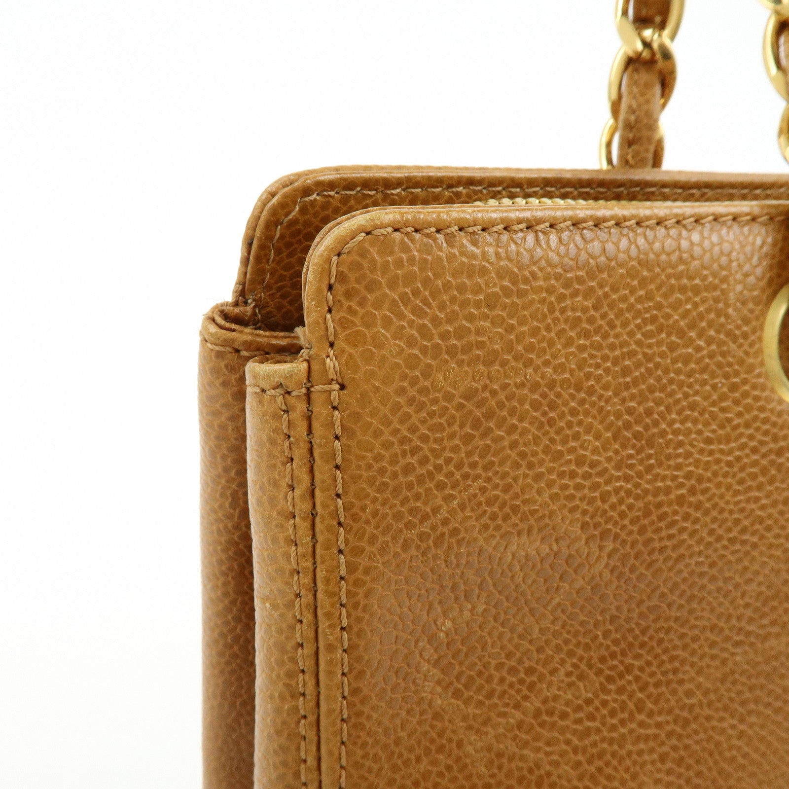 CHANEL Caviarskin Tote Bag Hand Bag Brown A08913