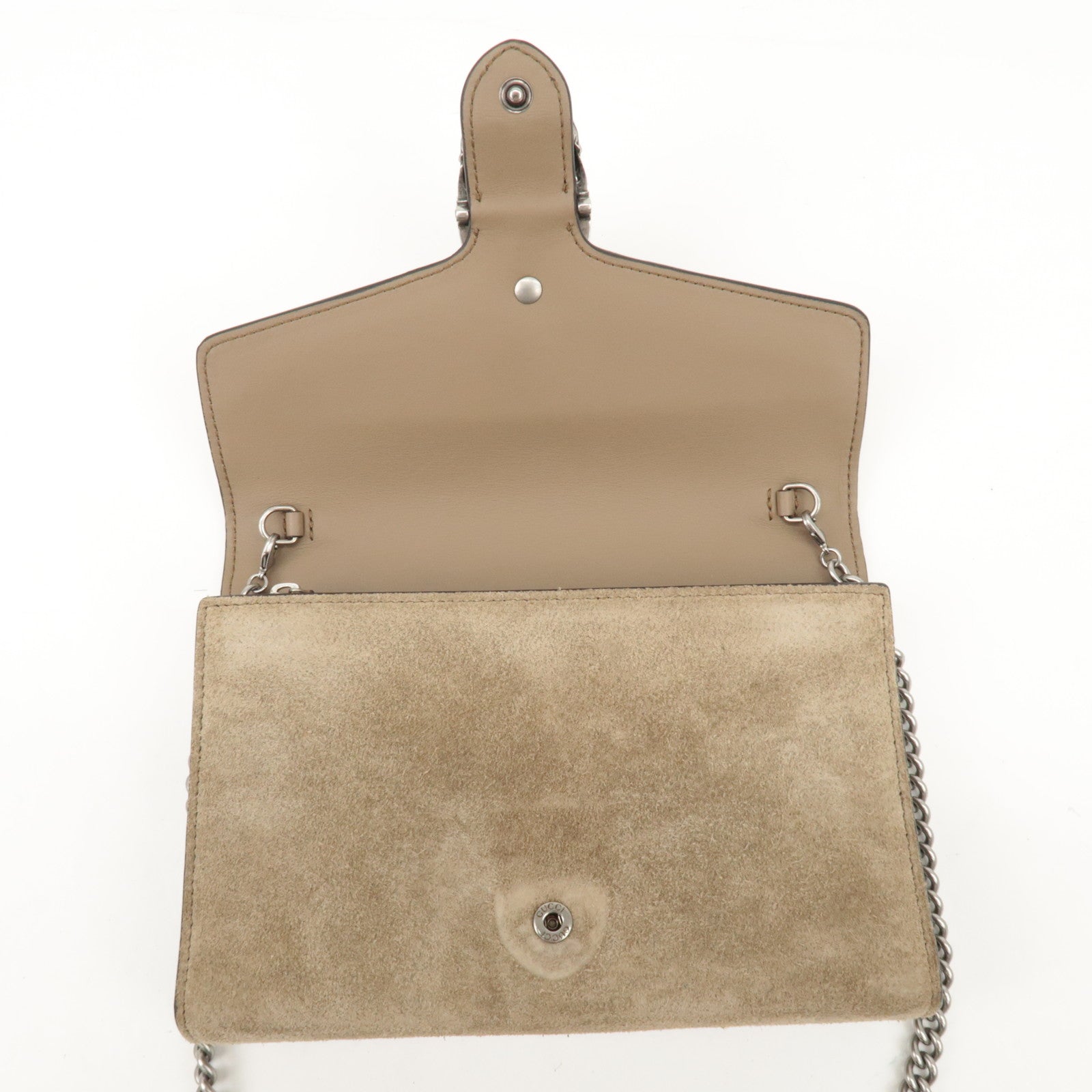 GUCCI Dionysus Suede Chain Shoulder Bag Beige Silver 401231 Used