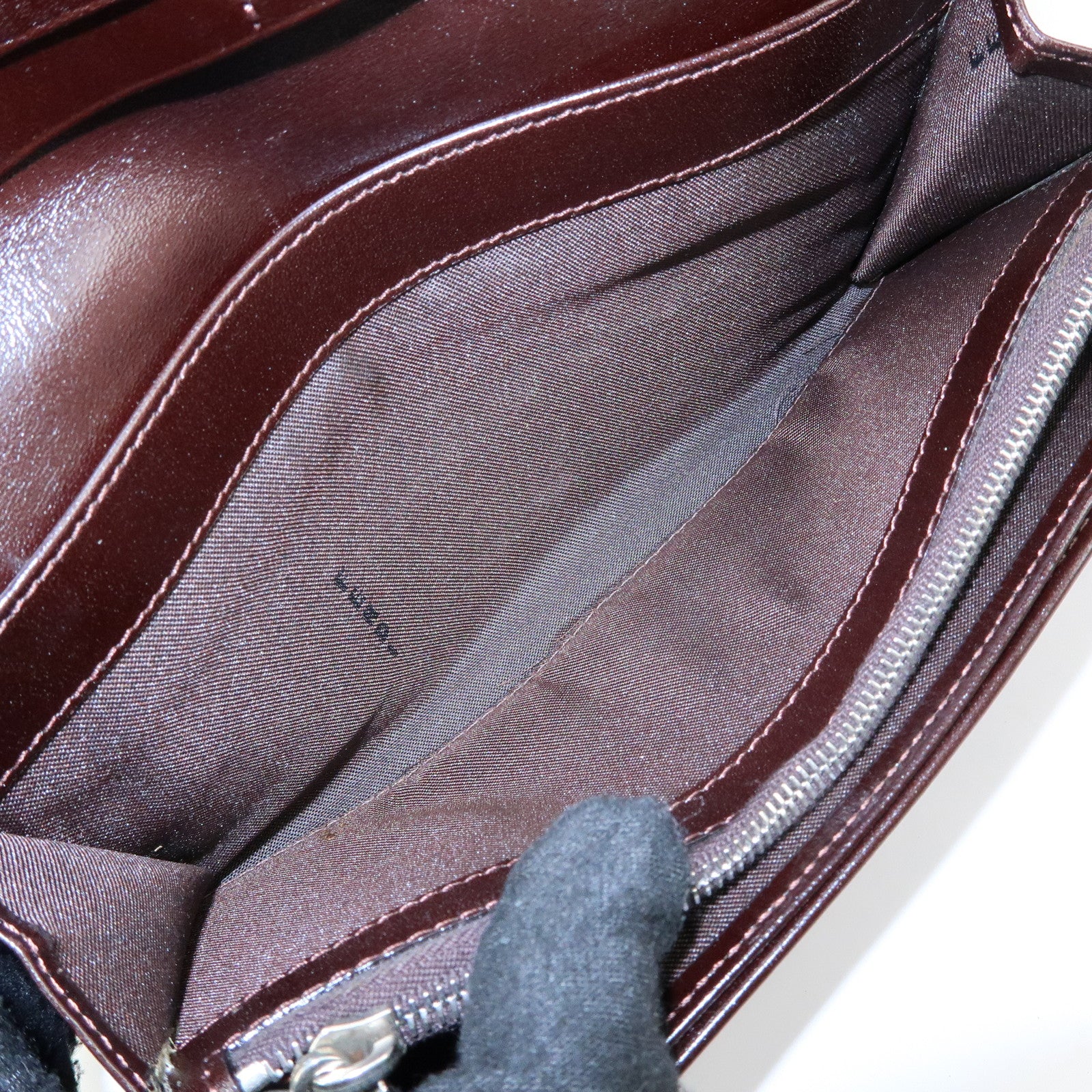 FENDI Zucca Canvas Leather Bi-fold Long Wallet Brown 30851