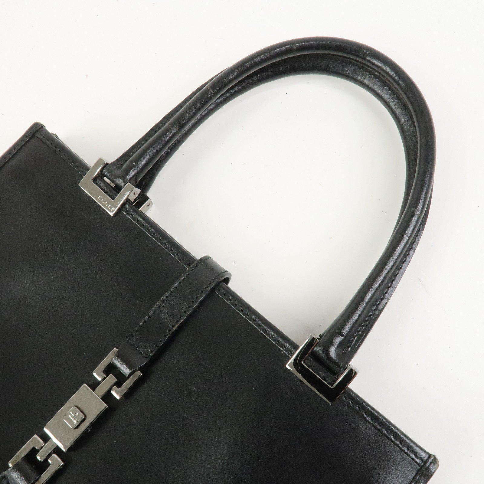 GUCCI Jackie Leather Shoulder Bag Hand Bag Black 002・1065