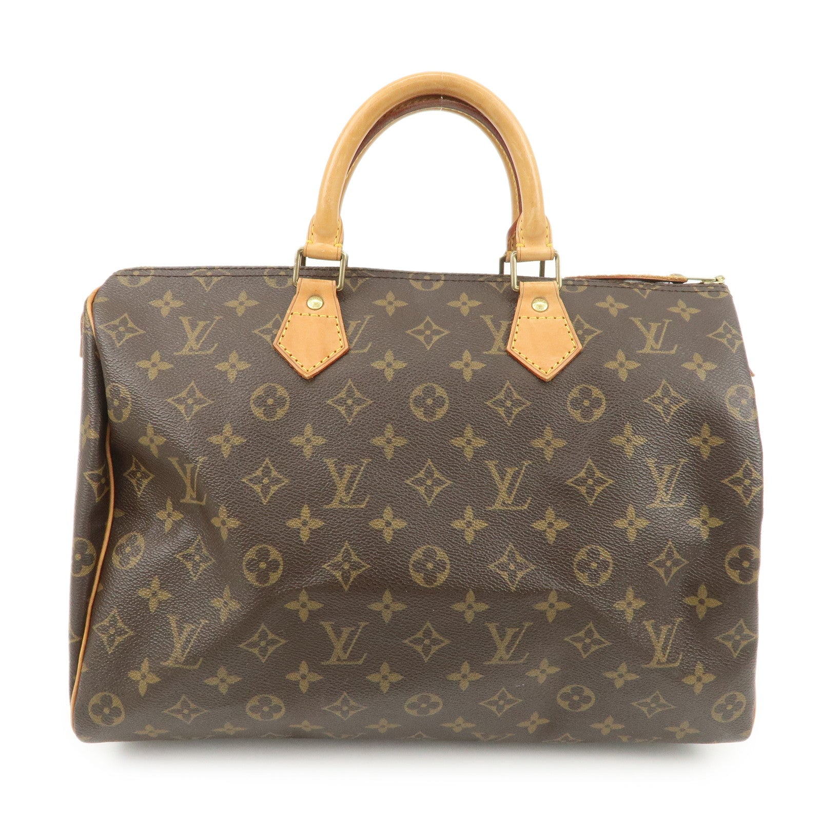 Louis Vuitton Monogram Speedy 35 Boston Bag Brown M41524