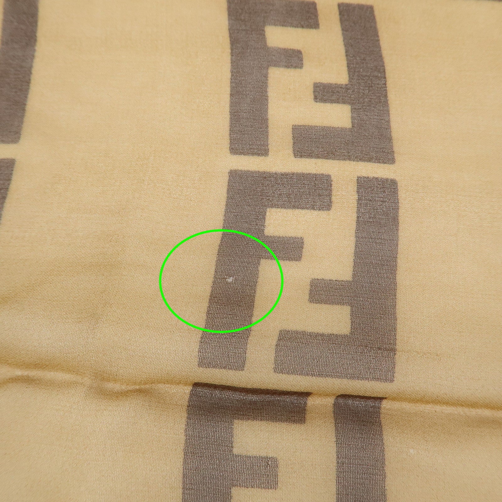 FENDI Zucca Logo Silk 100% Scarf Brown